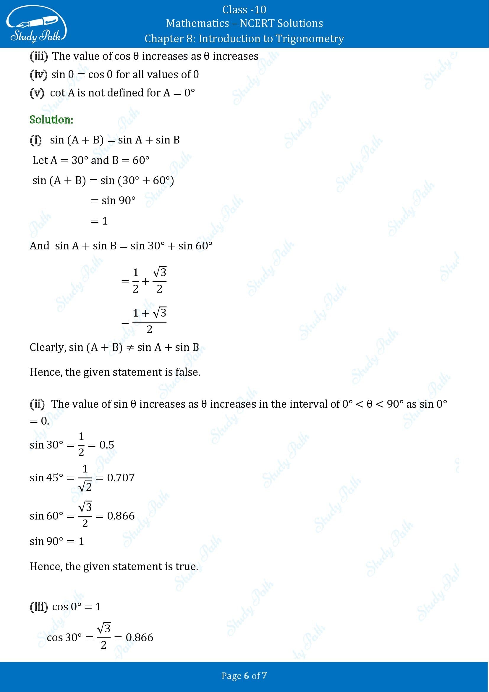 NCERT Solutions for Class 10 Maths Chapter 8 Introduction to Trigonometry Exercise 8.2 00006