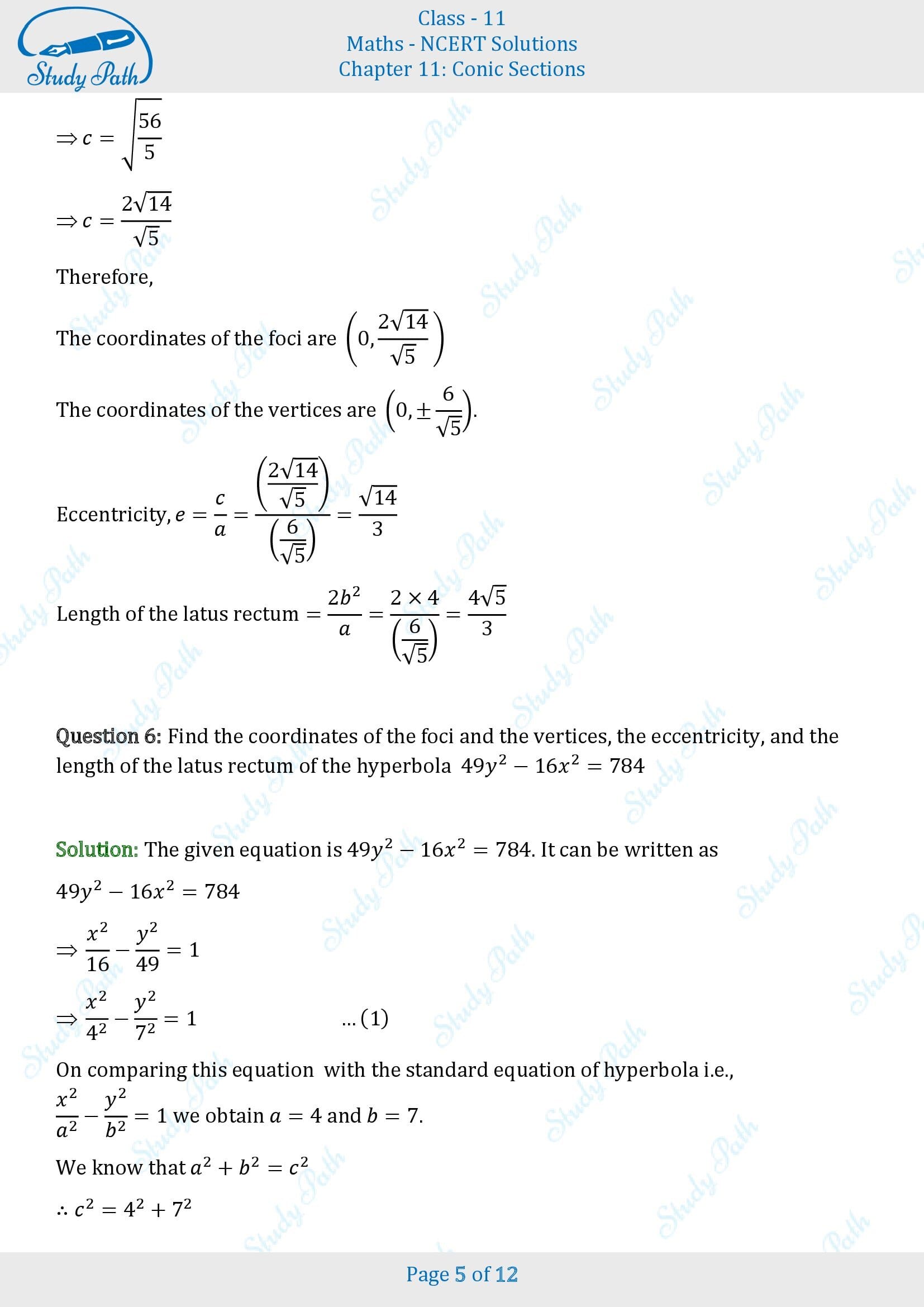 NCERT Solutions for Class 11 Maths Chapter 10 Conic Sections Exercise 10.4 00005