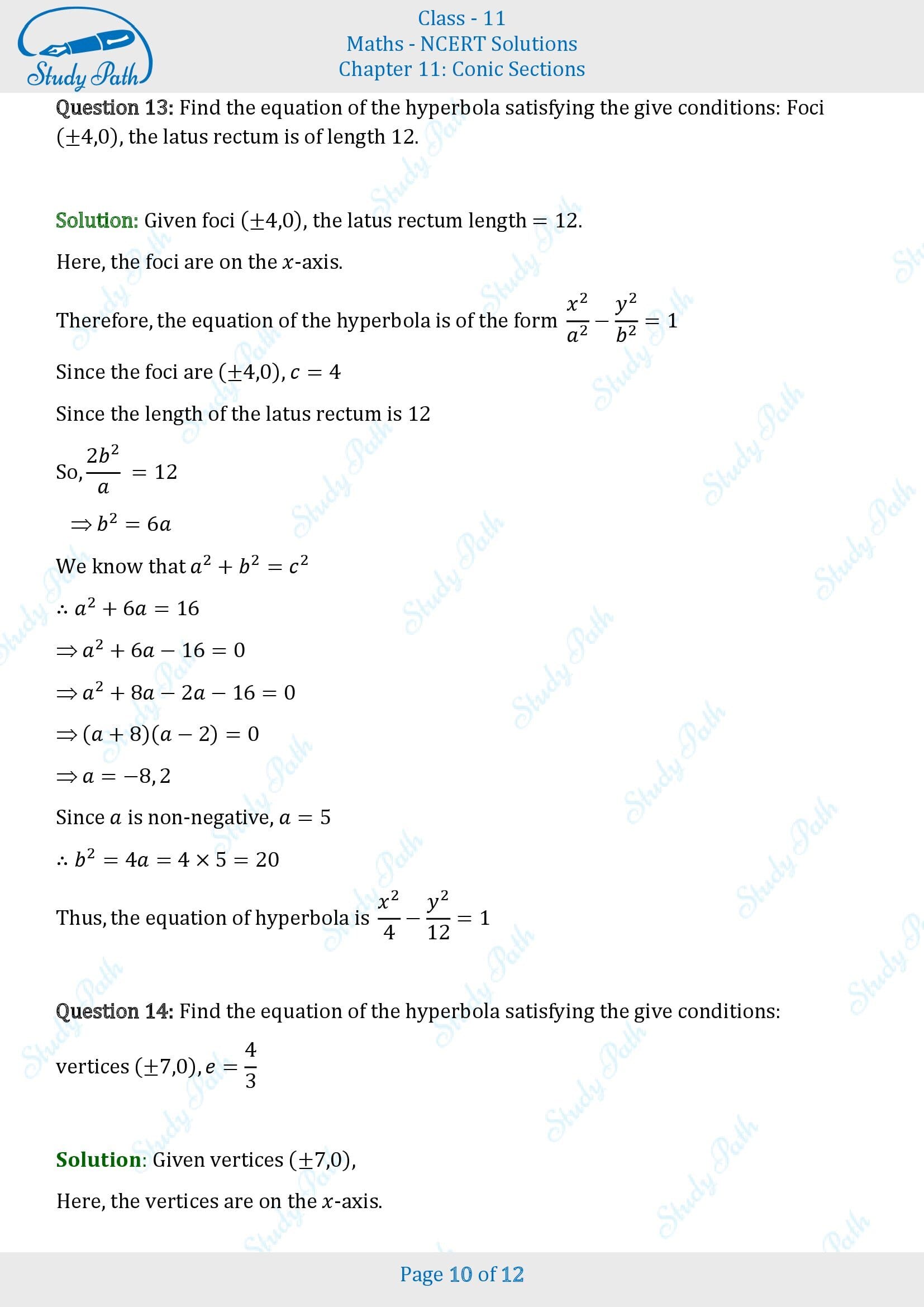 NCERT Solutions for Class 11 Maths Chapter 10 Conic Sections Exercise 10.4 00010