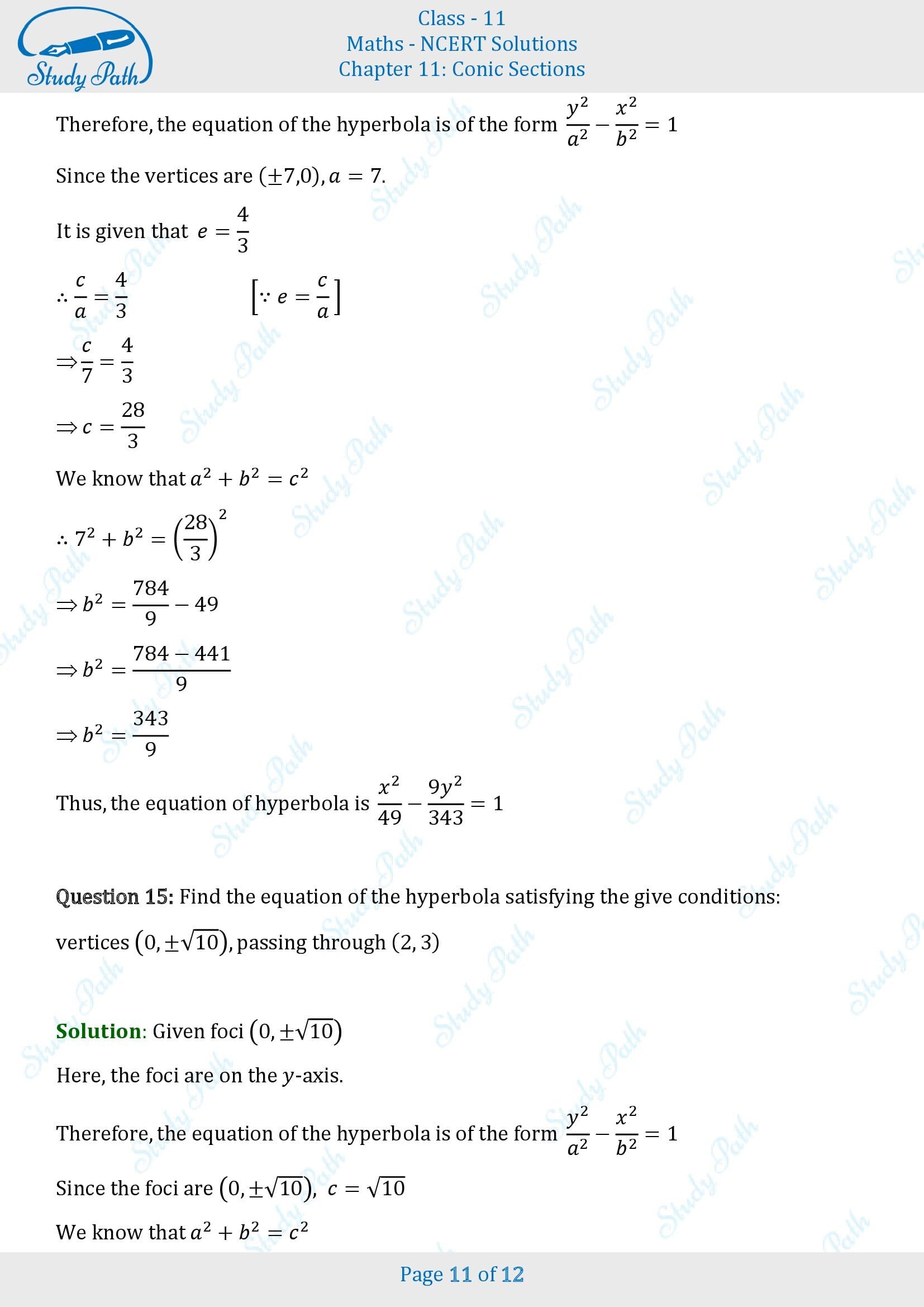 NCERT Solutions for Class 11 Maths Chapter 10 Conic Sections Exercise 10.4 00011