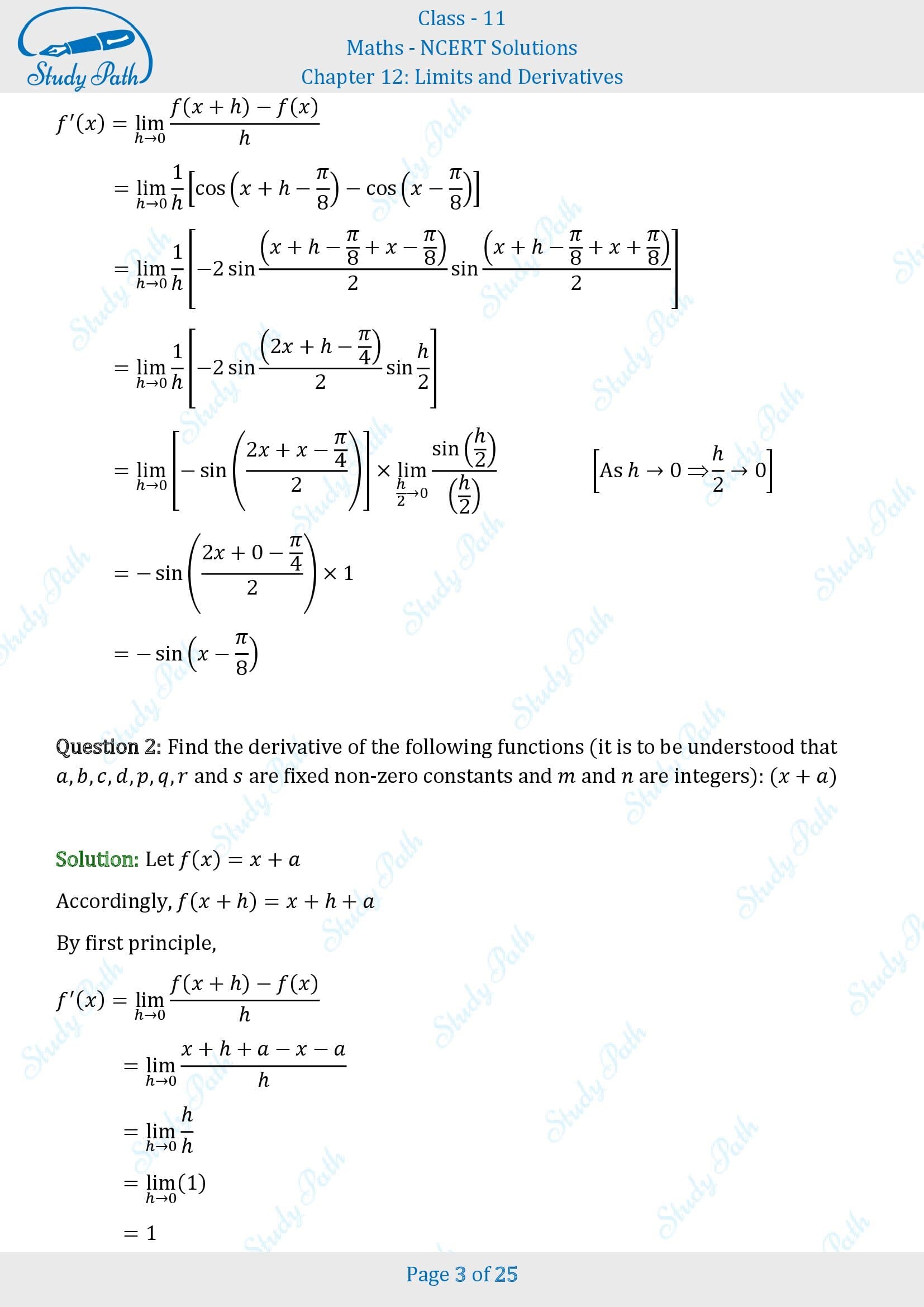 NCERT Solutions for Class 11 Maths Chapter 12 Limits and Derivatives Miscellaneous 12 00003