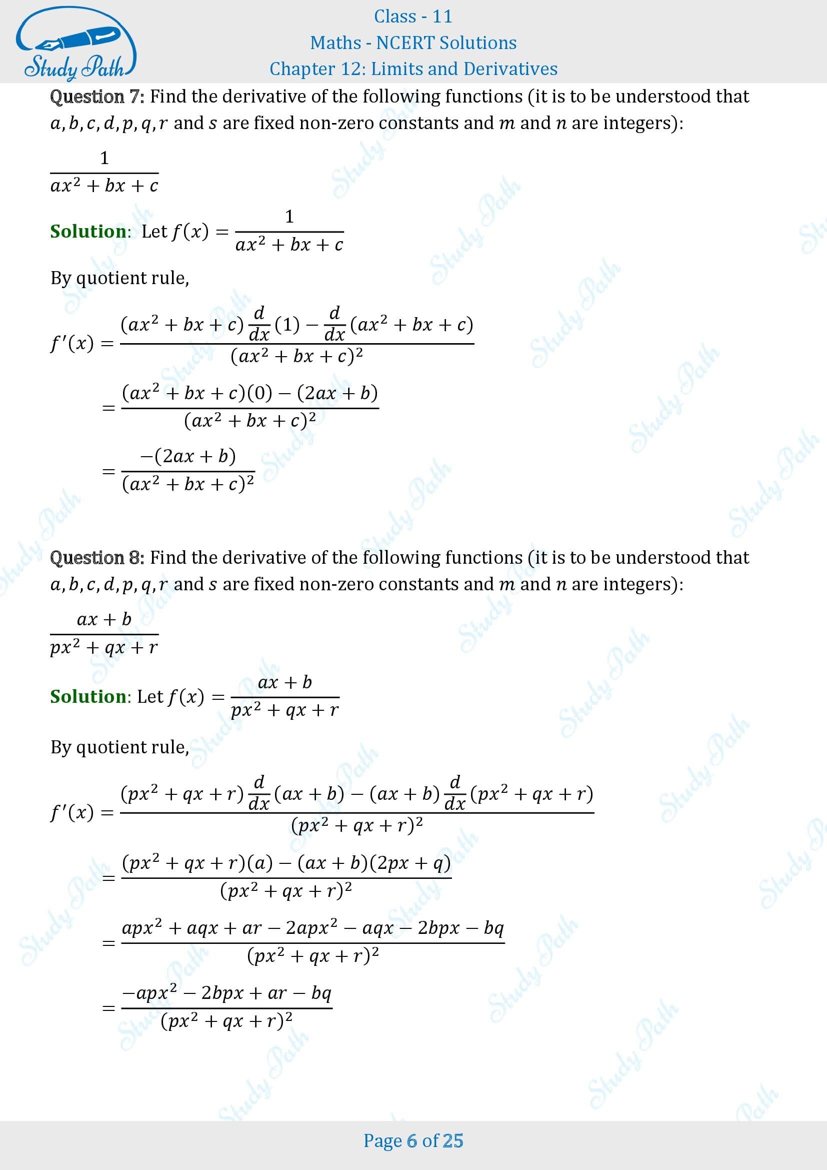 NCERT Solutions for Class 11 Maths Chapter 12 Limits and Derivatives Miscellaneous 12 00006