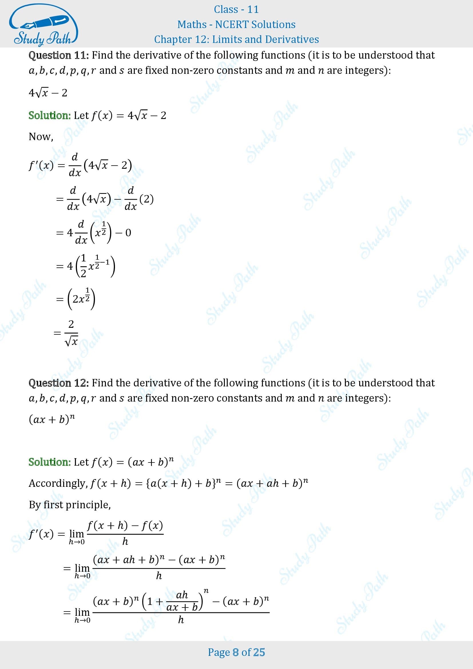 NCERT Solutions for Class 11 Maths Chapter 12 Limits and Derivatives Miscellaneous 12 00008