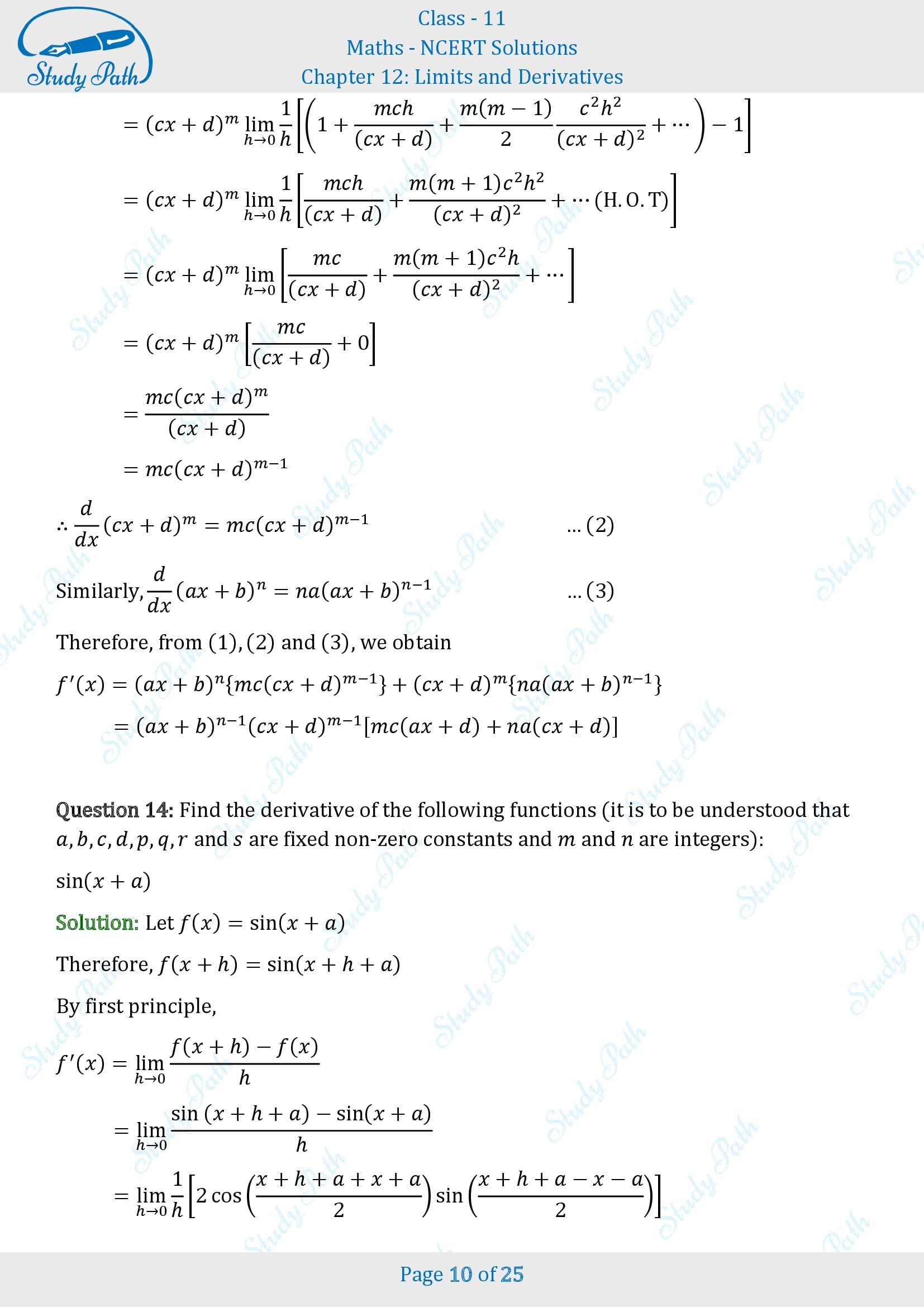 NCERT Solutions for Class 11 Maths Chapter 12 Limits and Derivatives Miscellaneous 12 00010