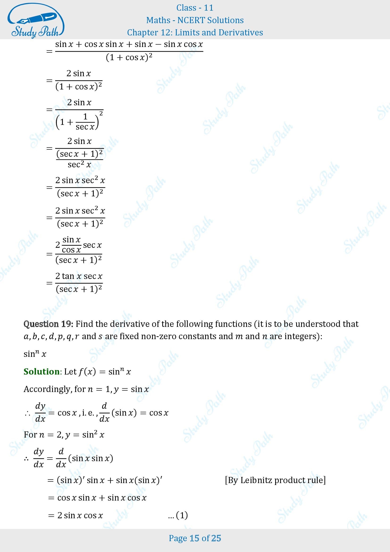 NCERT Solutions for Class 11 Maths Chapter 12 Limits and Derivatives Miscellaneous 12 00015