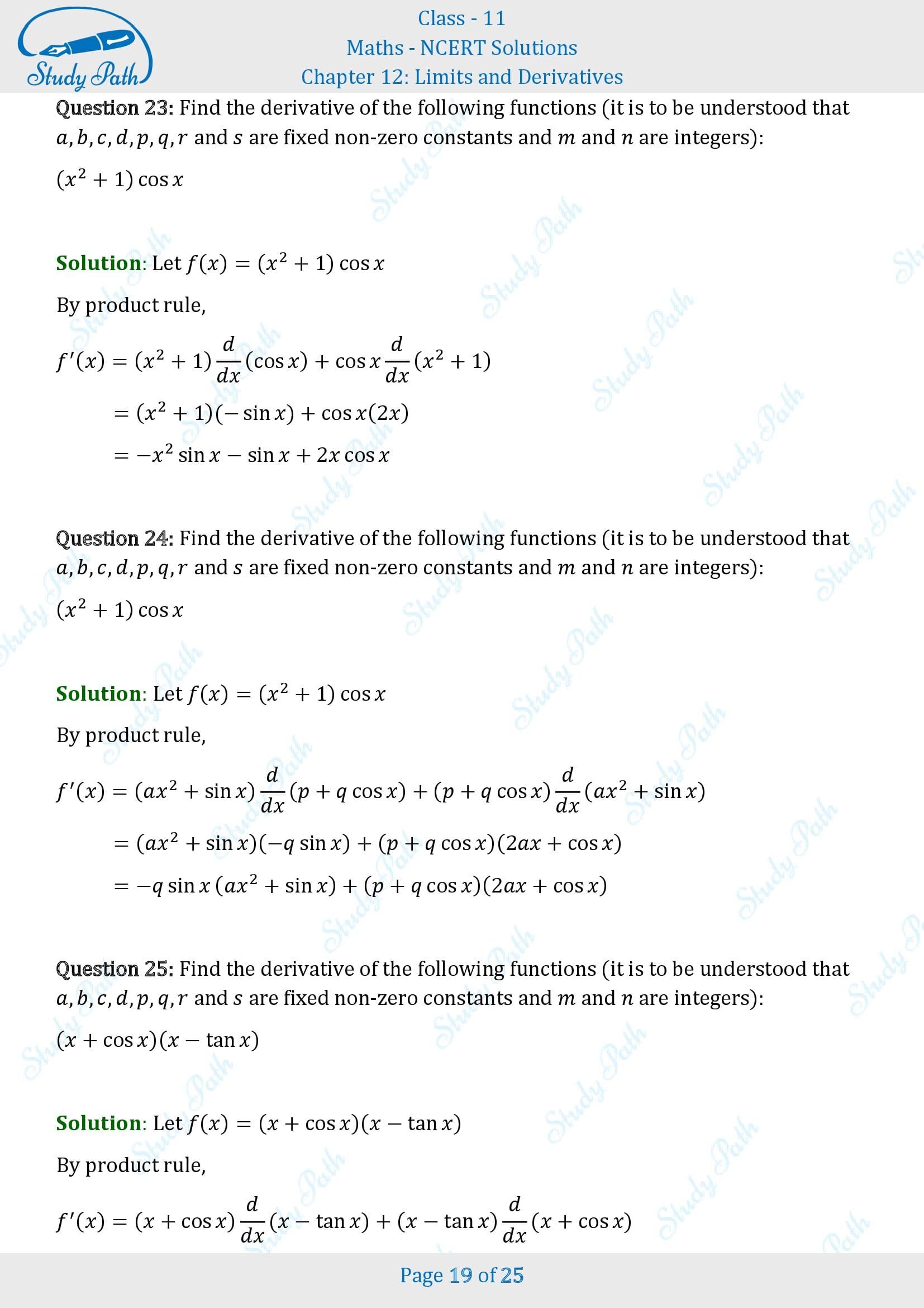 NCERT Solutions for Class 11 Maths Chapter 12 Limits and Derivatives Miscellaneous 12 00019