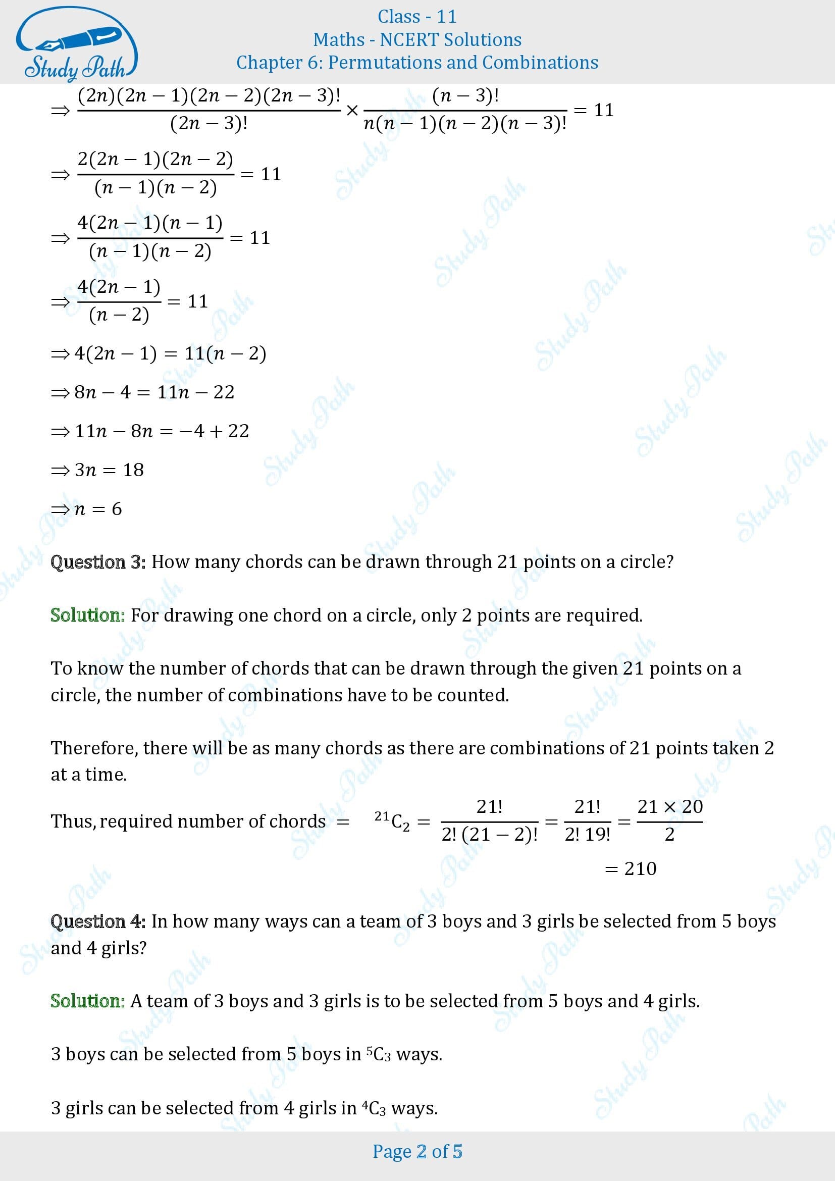 NCERT Solutions for Class 11 Maths Chapter 6 Permutations and Combinations Exercise 6.4 00002