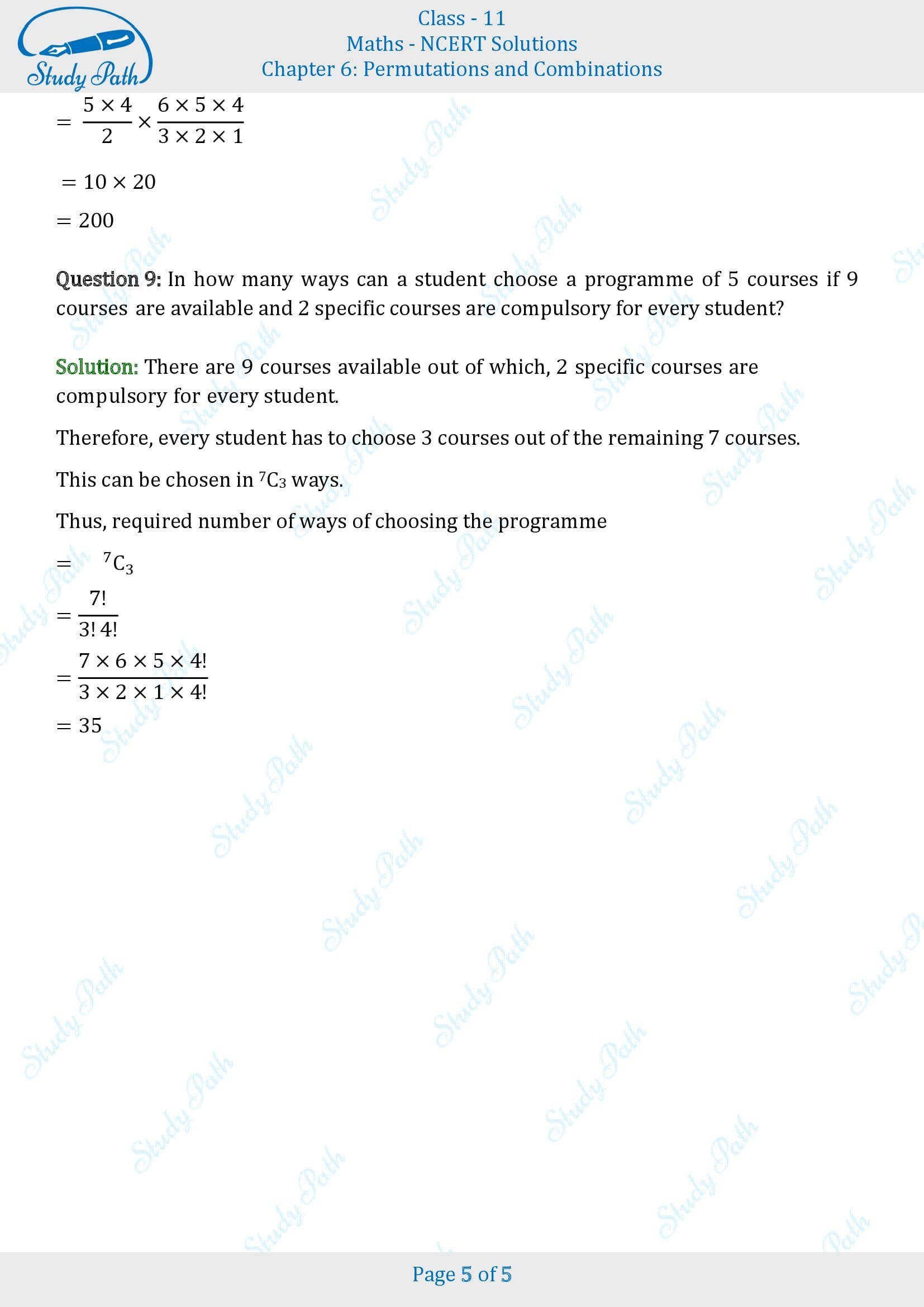 NCERT Solutions for Class 11 Maths Chapter 6 Permutations and Combinations Exercise 6.4 00005