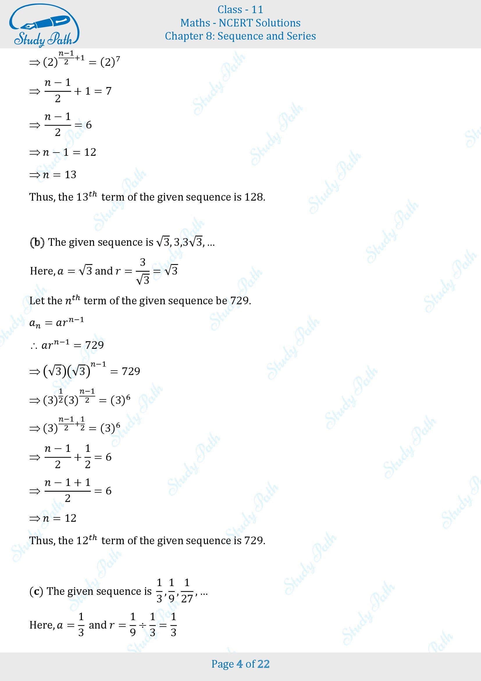 NCERT Solutions for Class 11 Maths Chapter 8 Sequences and Series Exercise 8.2 00004