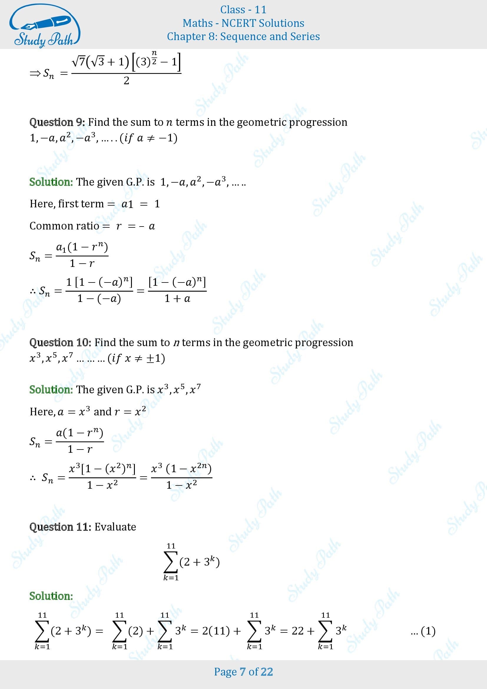 NCERT Solutions for Class 11 Maths Chapter 8 Sequences and Series Exercise 8.2 00007