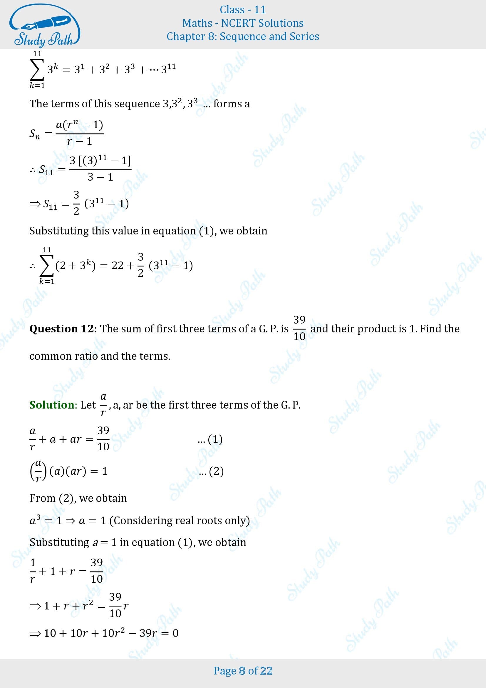 NCERT Solutions for Class 11 Maths Chapter 8 Sequences and Series Exercise 8.2 00008