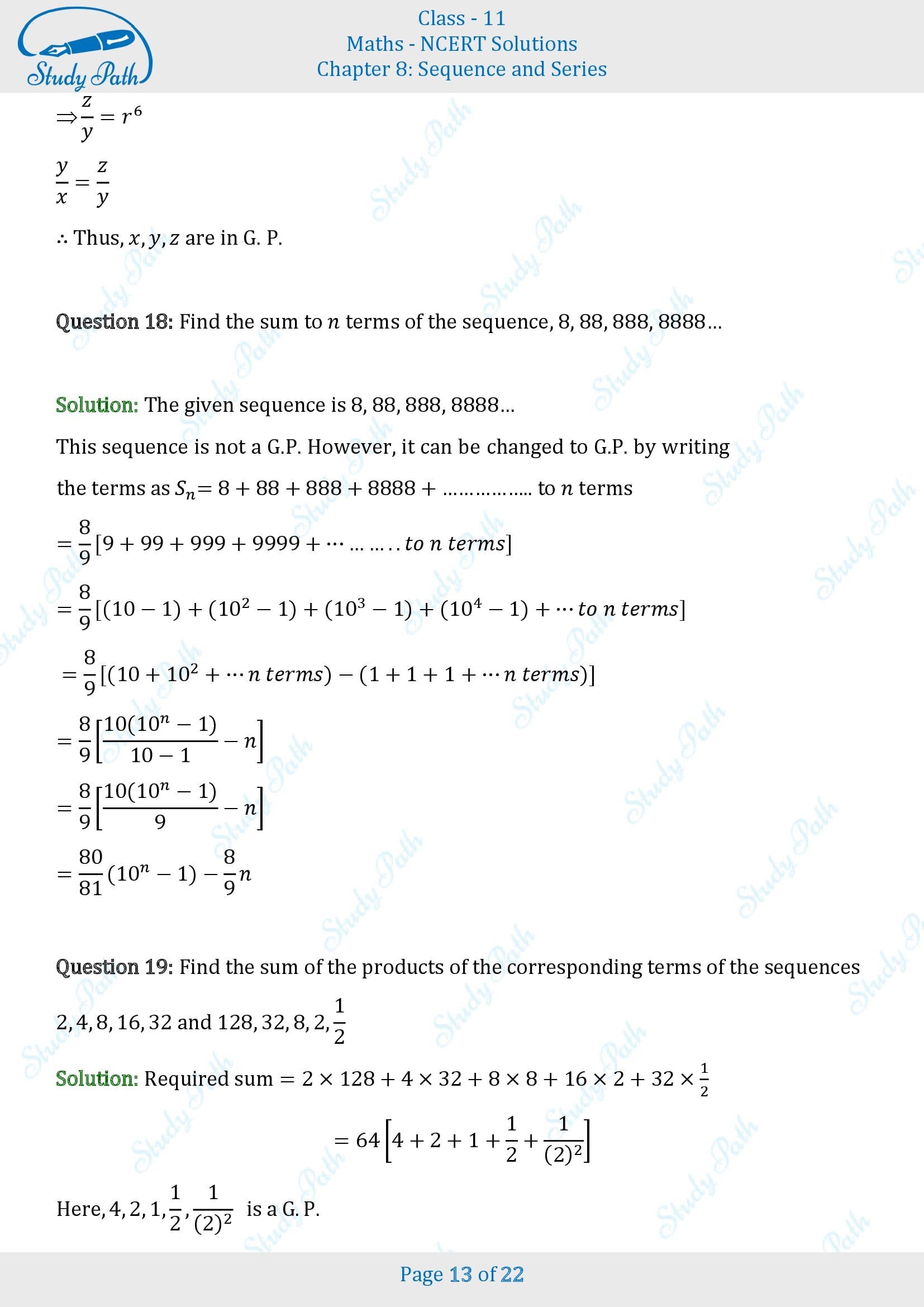 NCERT Solutions for Class 11 Maths Chapter 8 Sequences and Series Exercise 8.2 00013