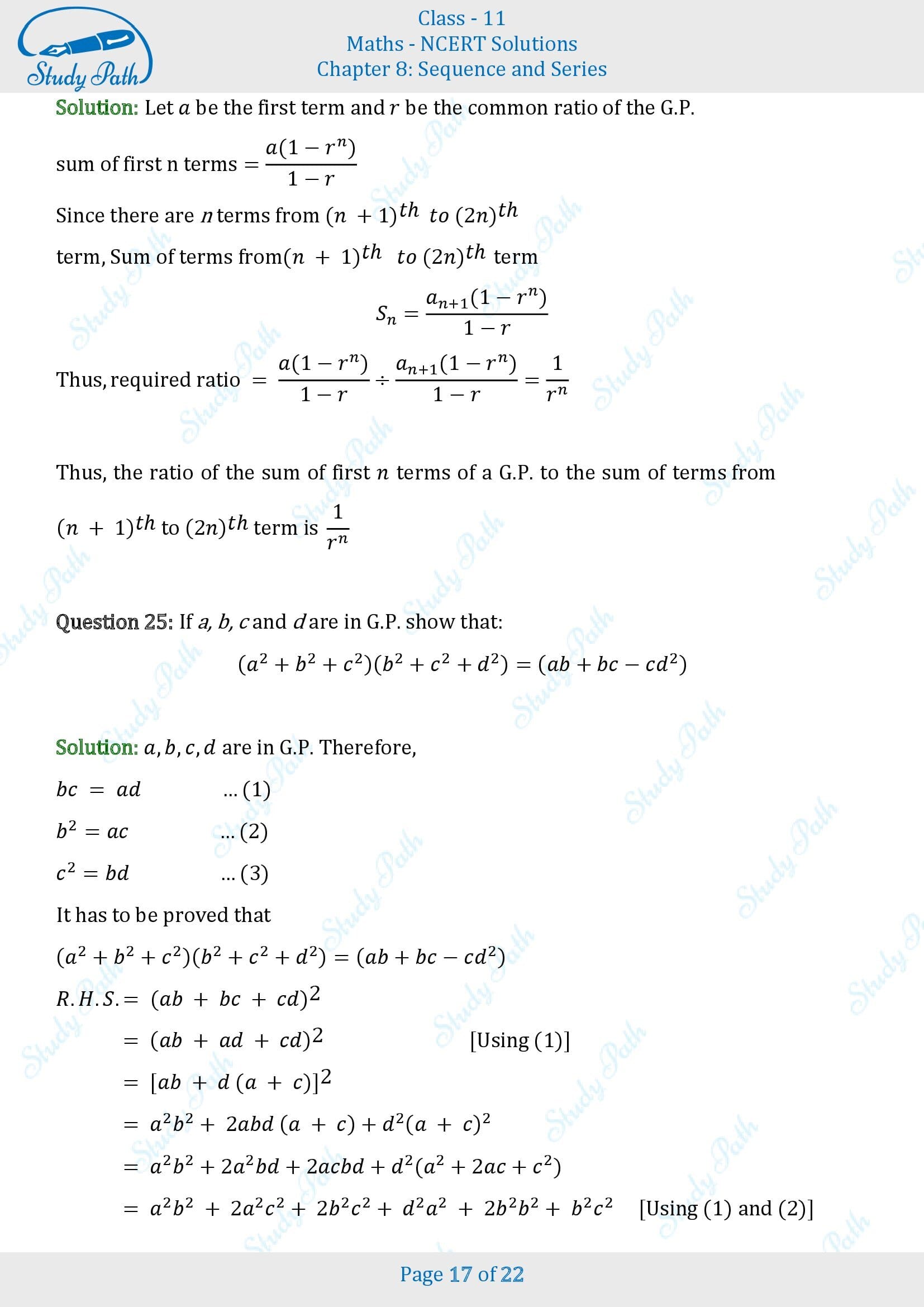 NCERT Solutions for Class 11 Maths Chapter 8 Sequences and Series Exercise 8.2 00017