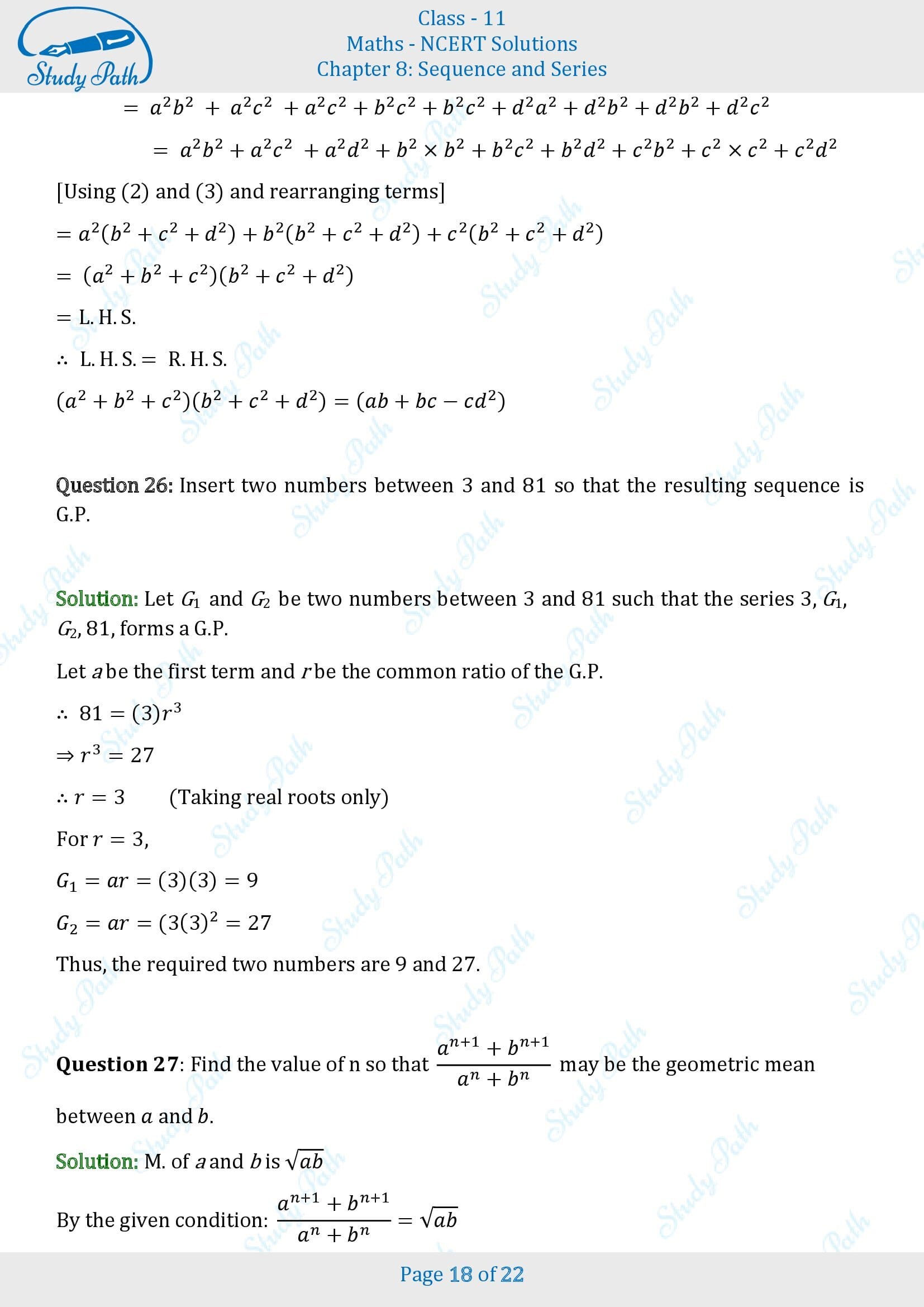 NCERT Solutions for Class 11 Maths Chapter 8 Sequences and Series Exercise 8.2 00018