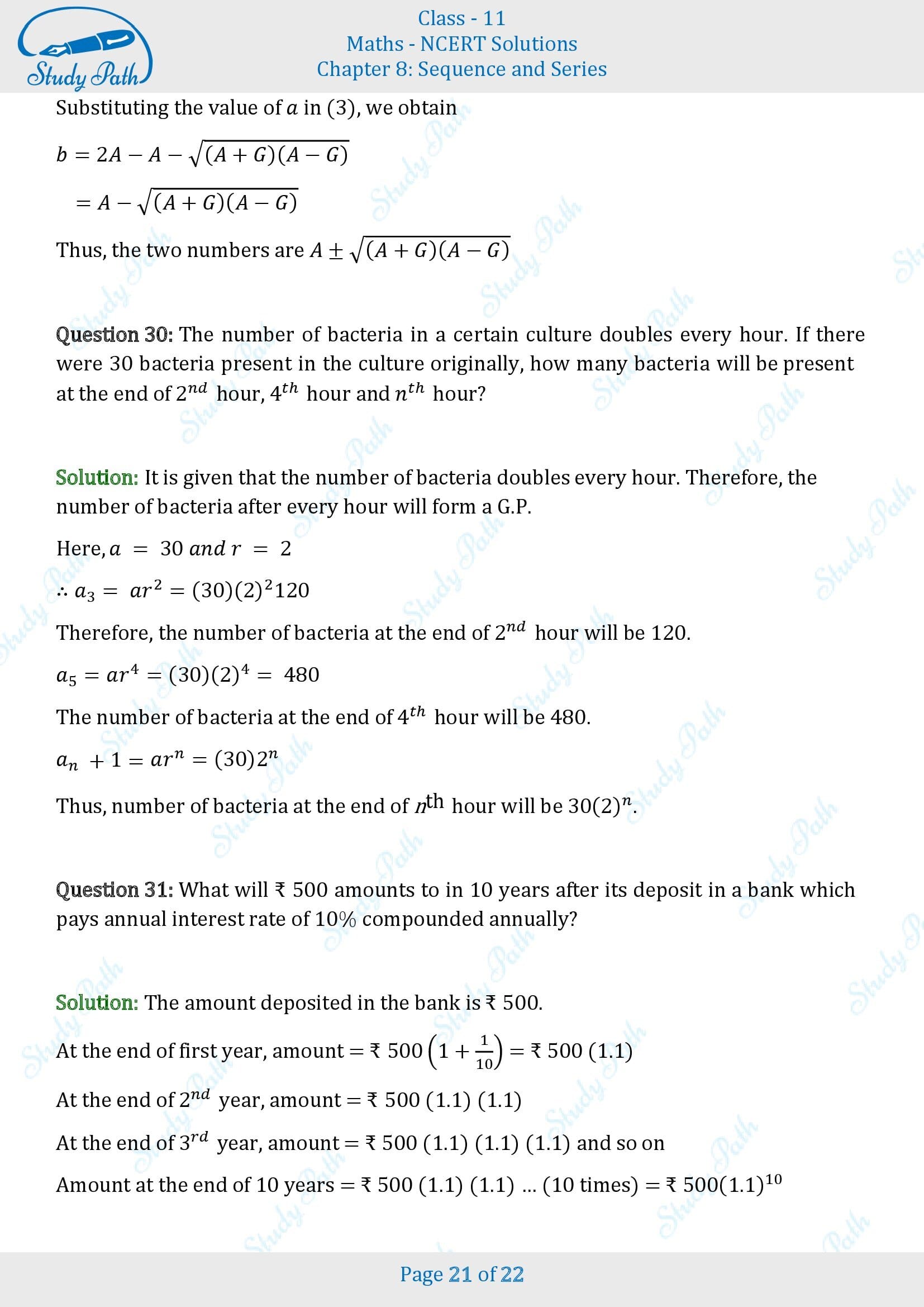 NCERT Solutions for Class 11 Maths Chapter 8 Sequences and Series Exercise 8.2 00021