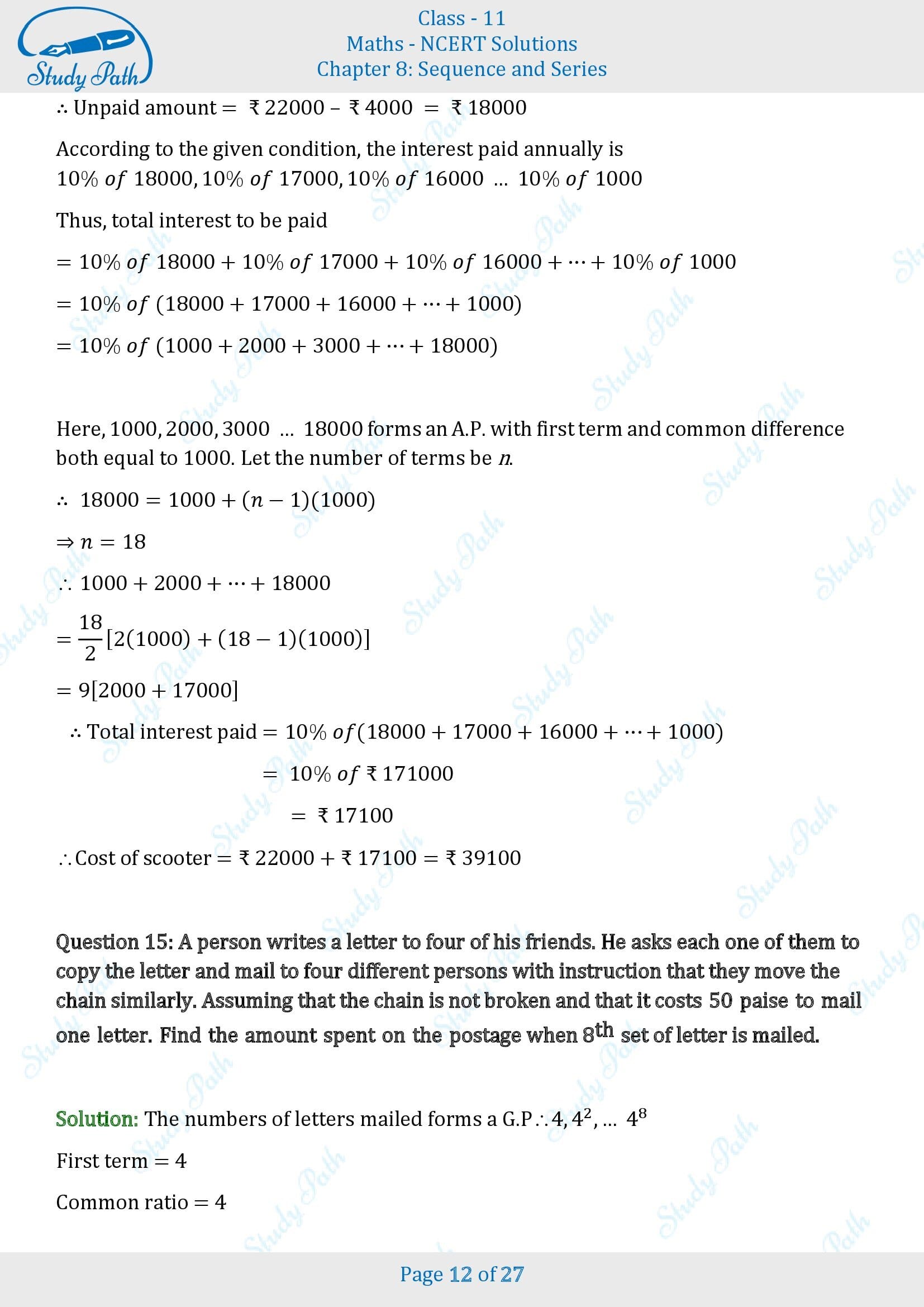 NCERT Solutions for Class 11 Maths Chapter 8 Sequences and Series Miscellaneous 8 00012