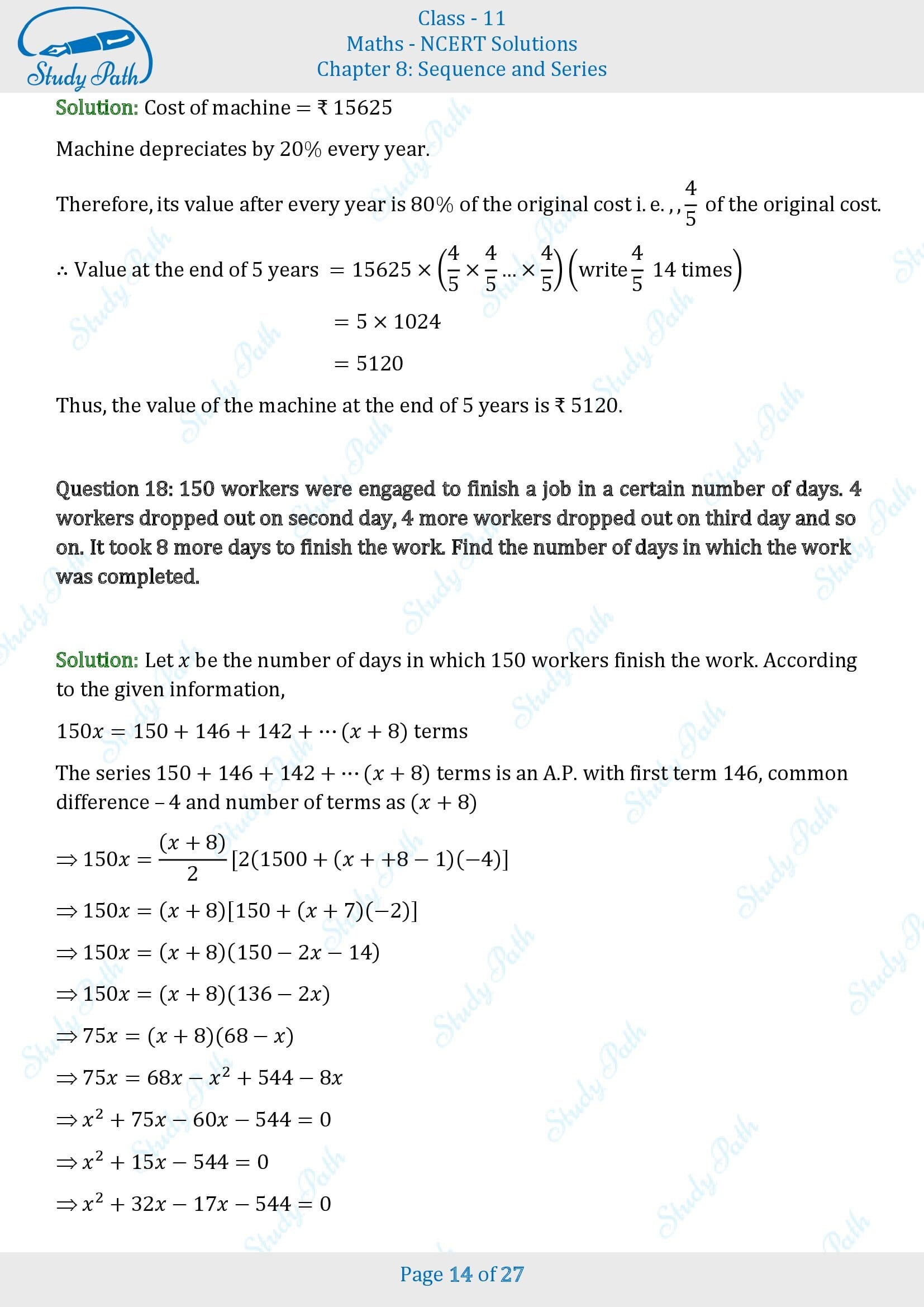 NCERT Solutions for Class 11 Maths Chapter 8 Sequences and Series Miscellaneous 8 00014