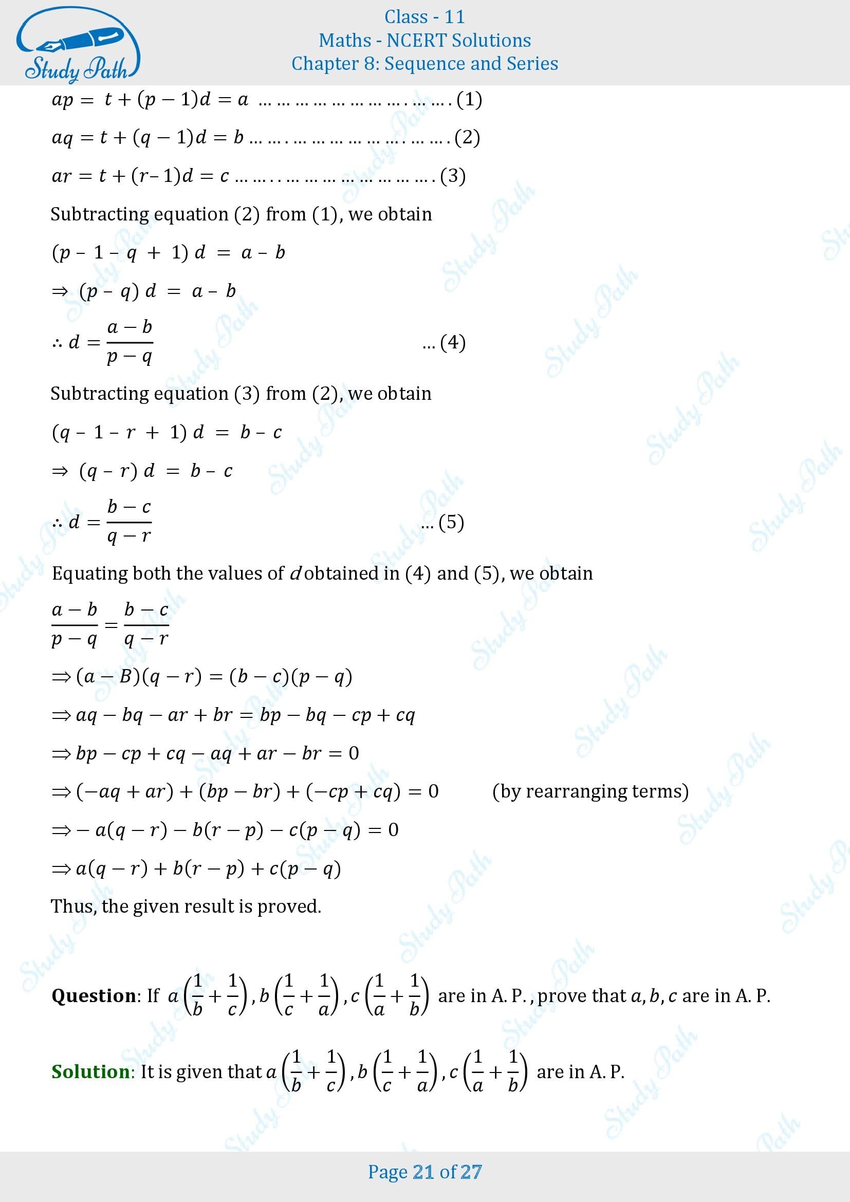 NCERT Solutions for Class 11 Maths Chapter 8 Sequences and Series Miscellaneous 8 00021