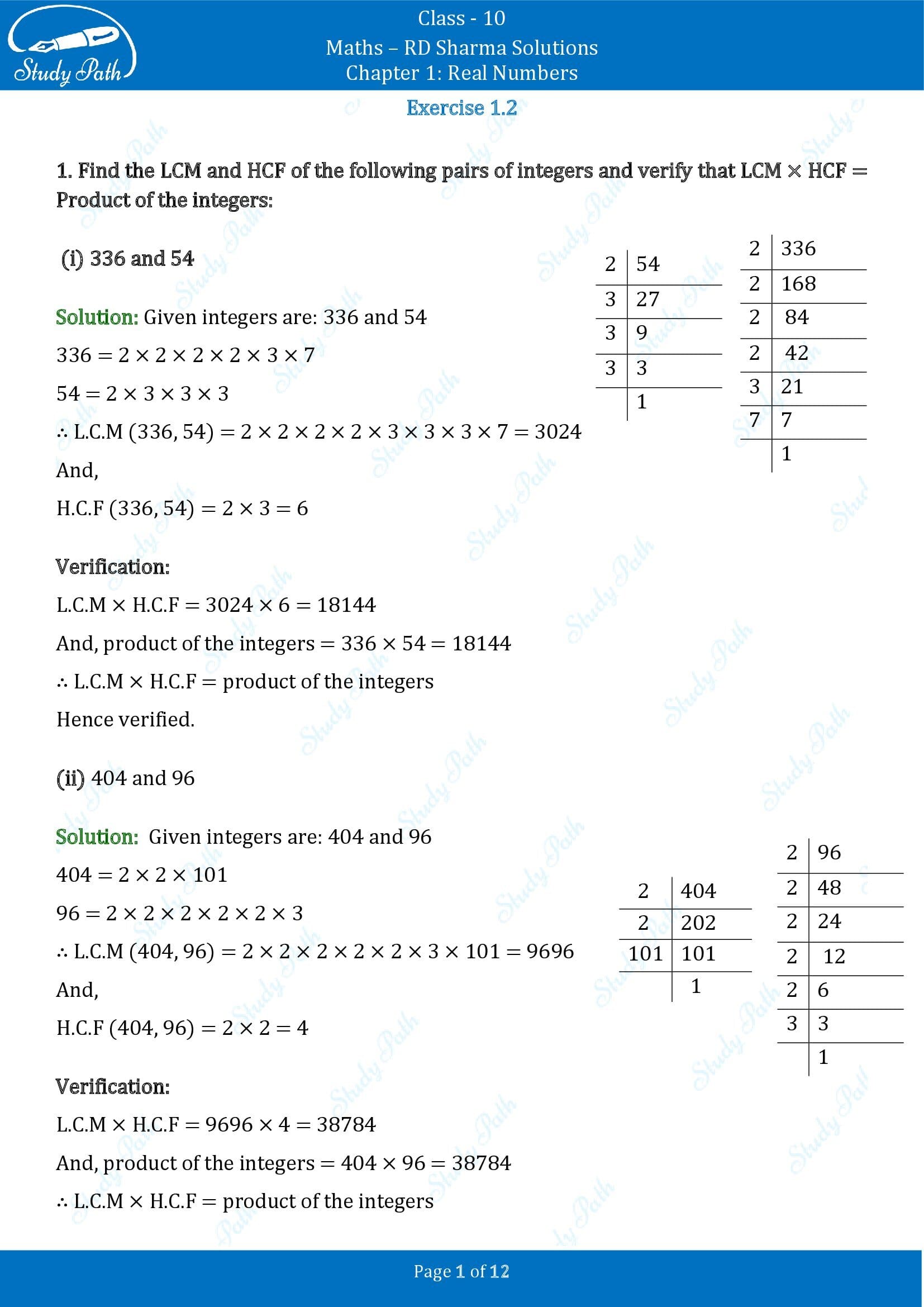 RD Sharma Solutions Class 10 Chapter 1 Real Numbers Exercise 1.2 001