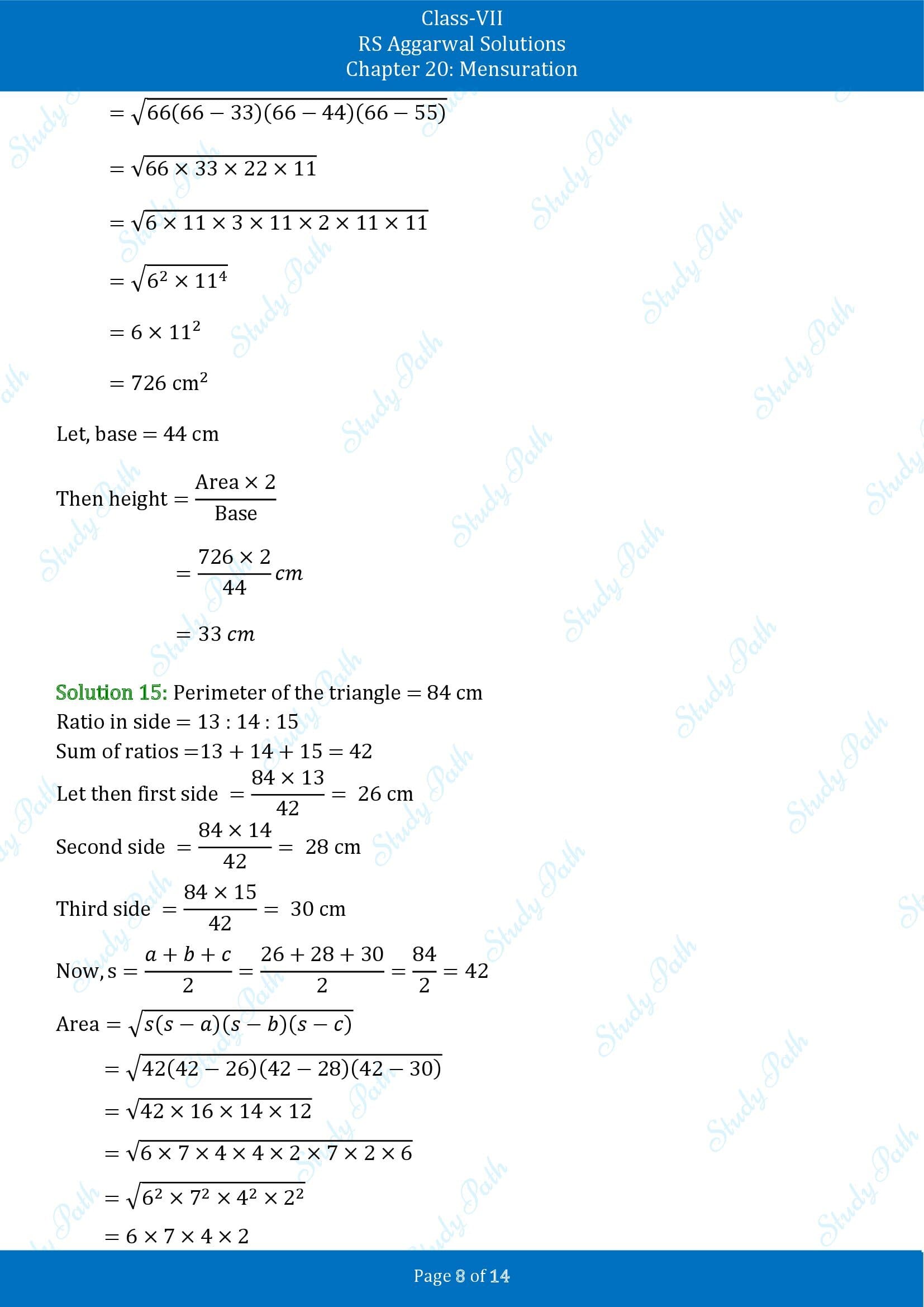 RS Aggarwal Solutions Class 7 Chapter 20 Mensuration Exercise 20D 00008