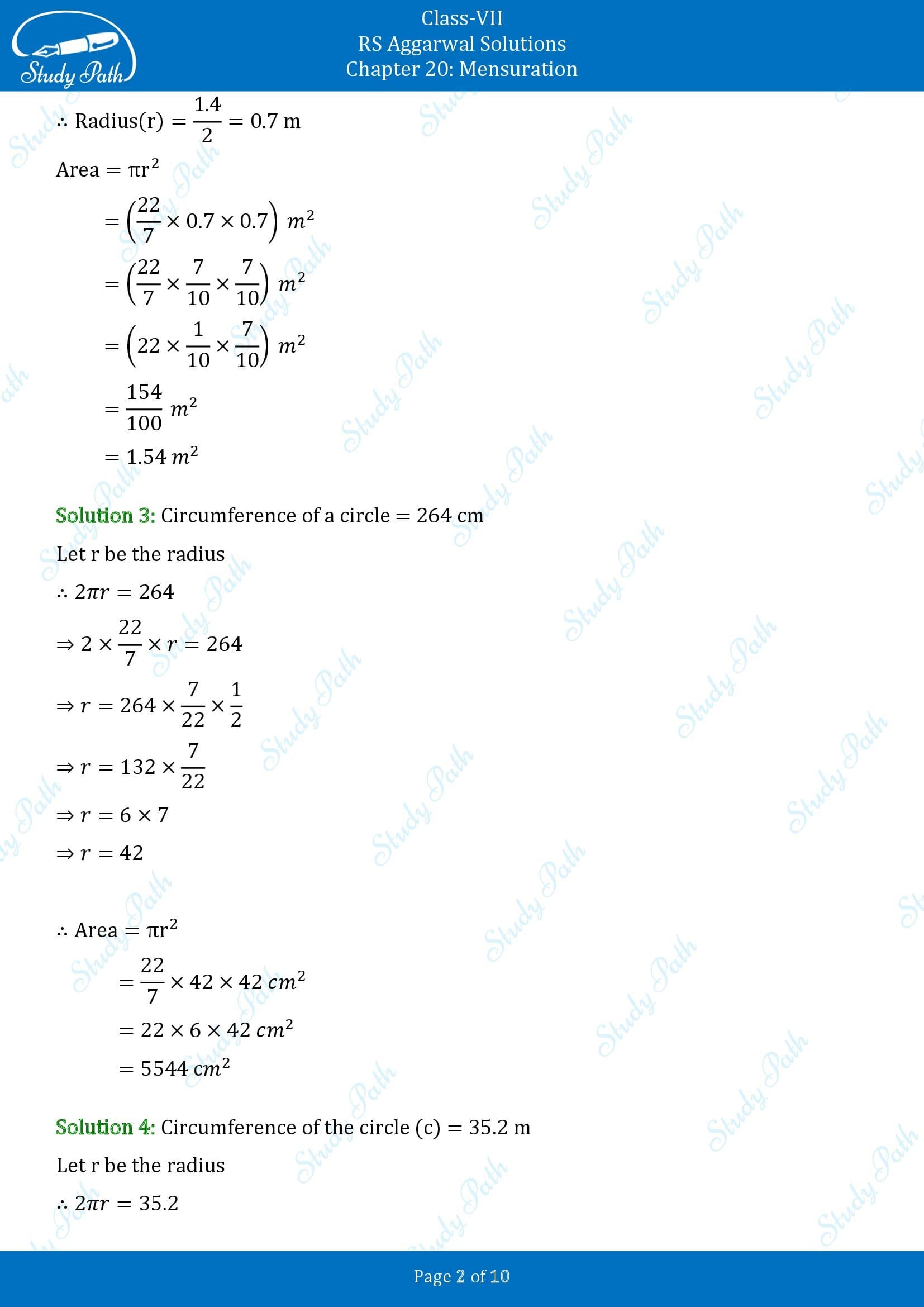 RS Aggarwal Solutions Class 7 Chapter 20 Mensuration Exercise 20F 00002