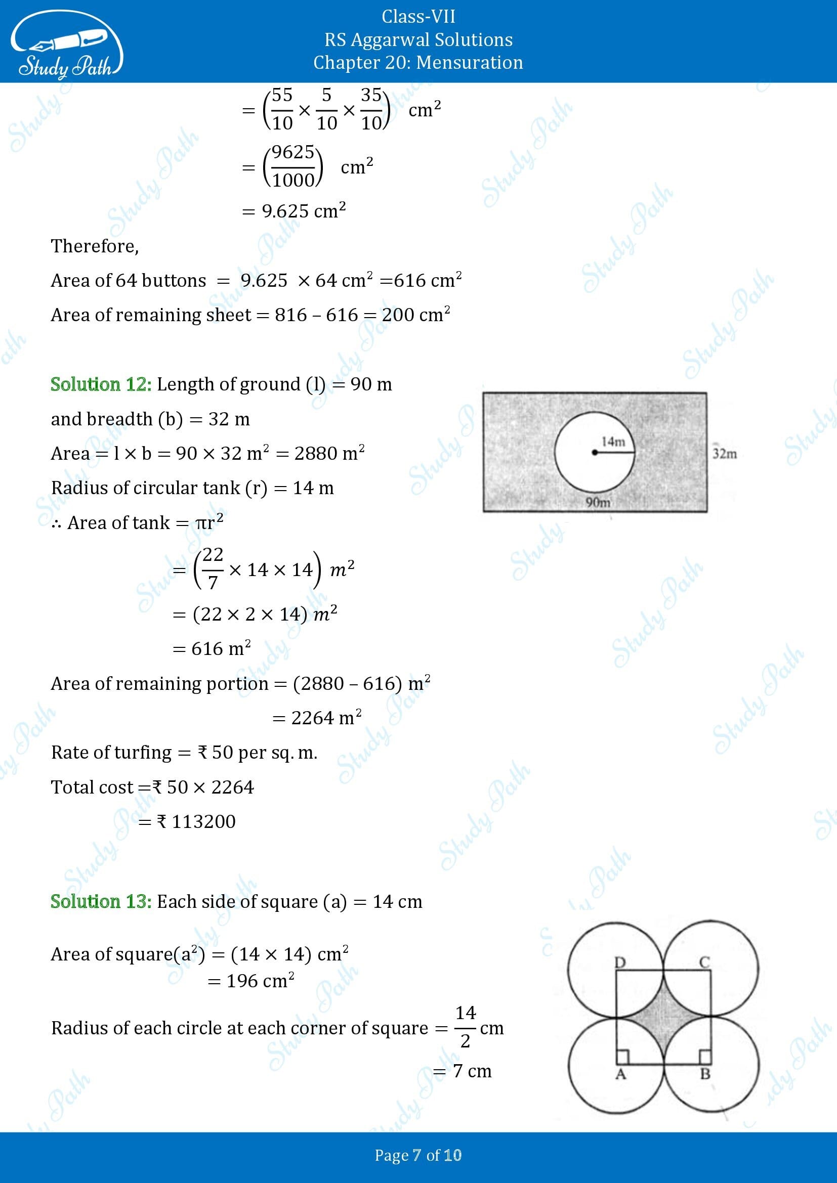 RS Aggarwal Solutions Class 7 Chapter 20 Mensuration Exercise 20F 00007