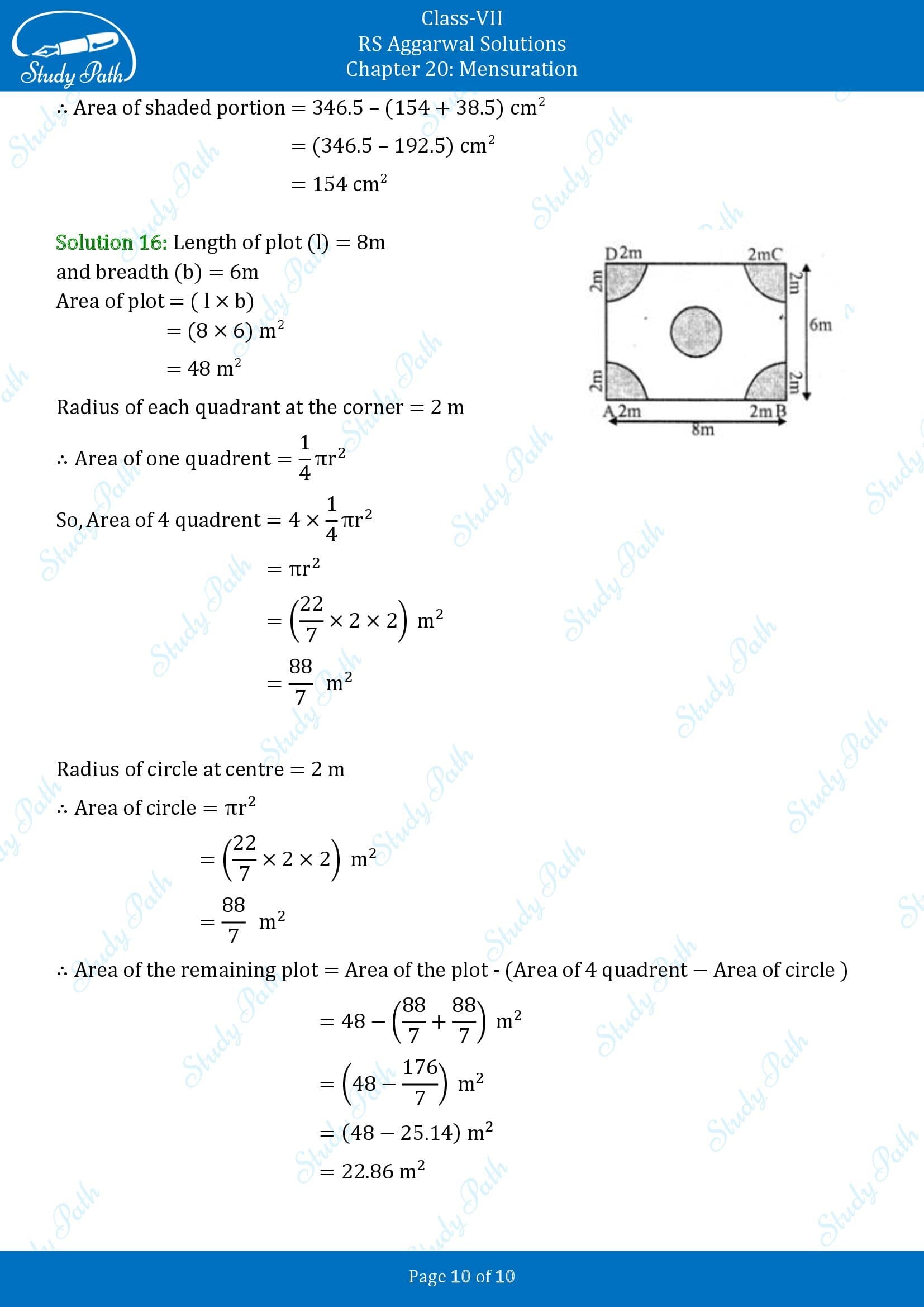 RS Aggarwal Solutions Class 7 Chapter 20 Mensuration Exercise 20F 00010