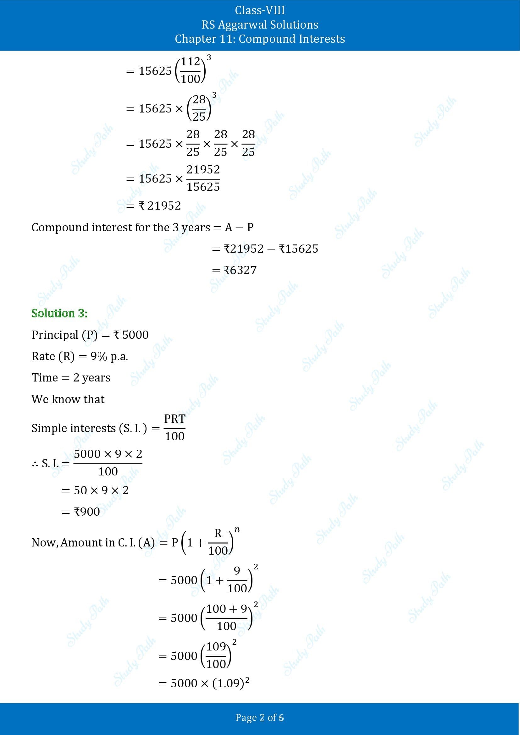 RS Aggarwal Solutions Class 8 Chapter 11 Compound Interests Exercise 11A 00002