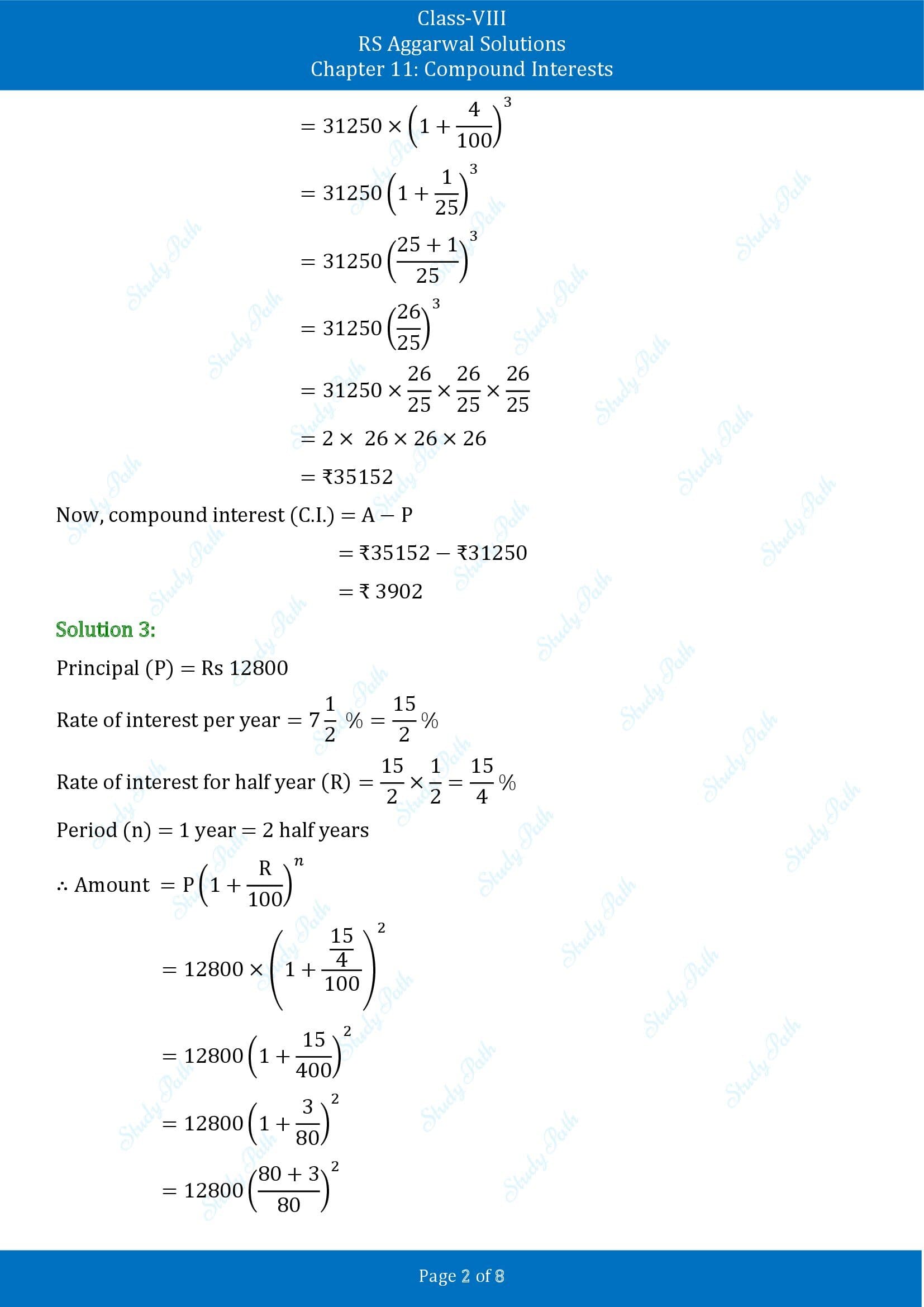 RS Aggarwal Solutions Class 8 Chapter 11 Compound Interests Exercise 11C 00002