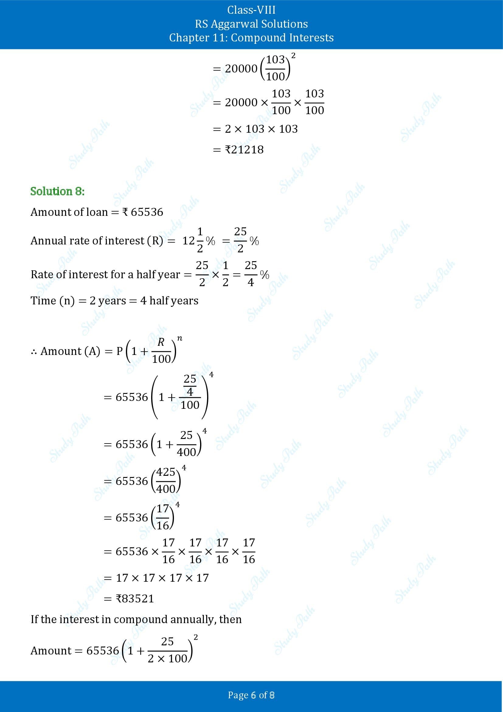 RS Aggarwal Solutions Class 8 Chapter 11 Compound Interests Exercise 11C 00006