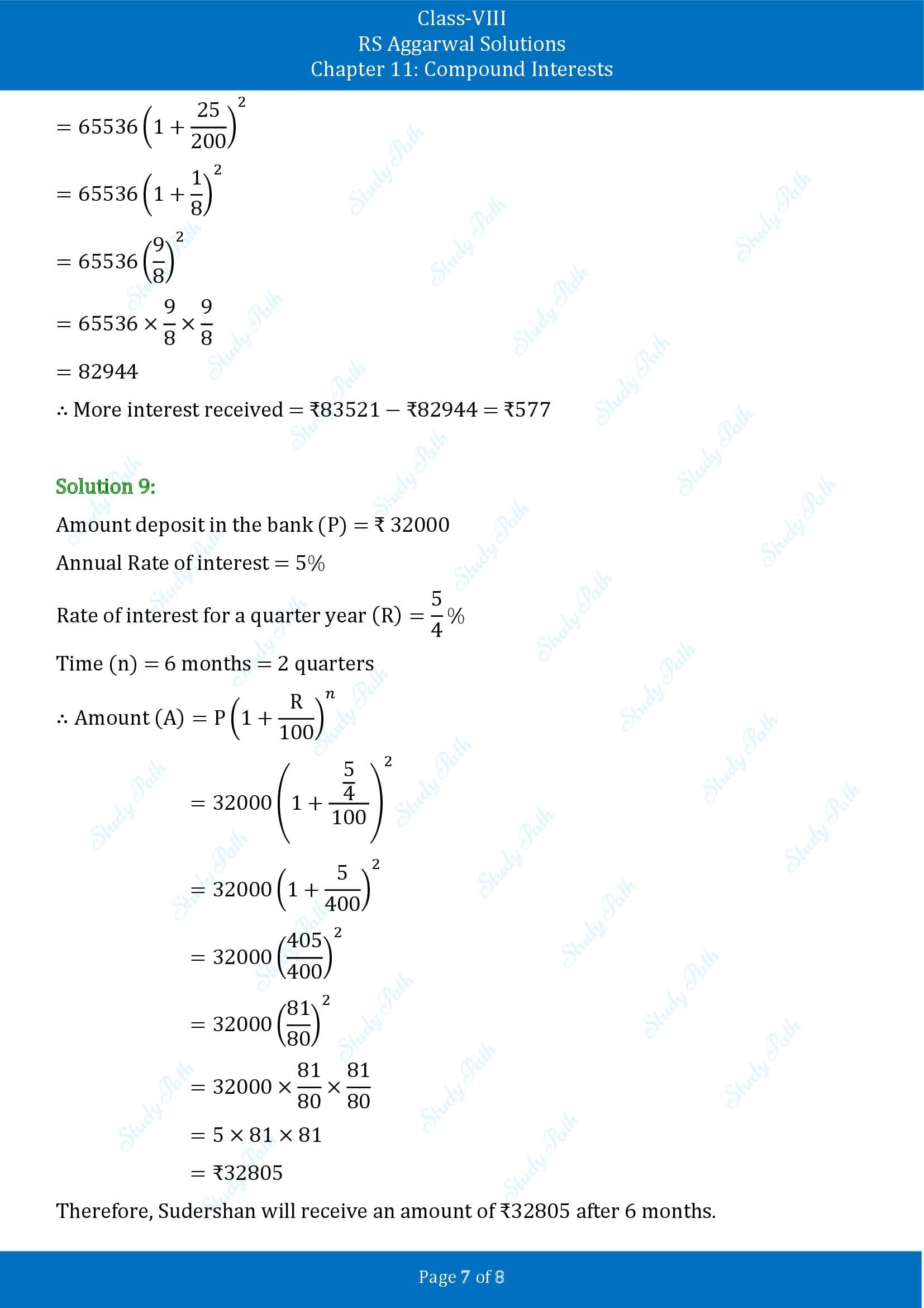 RS Aggarwal Solutions Class 8 Chapter 11 Compound Interests Exercise 11C 00007