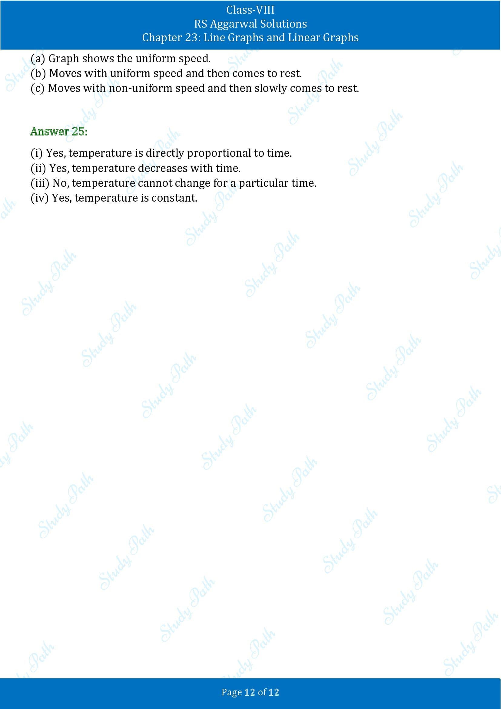 RS Aggarwal Solutions Class 8 Chapter 23 Line Graphs and Linear Graphs Exercise 23 00012