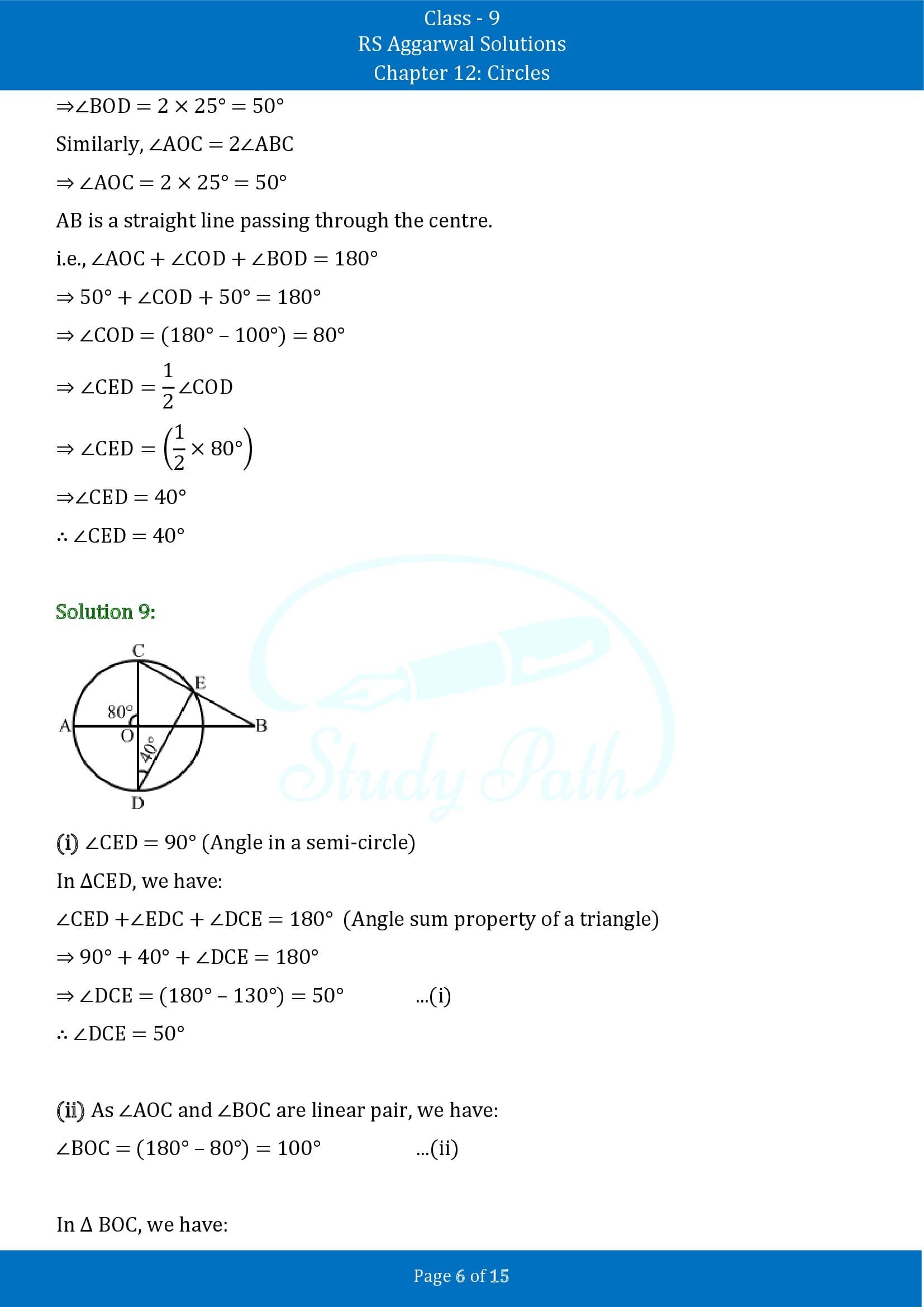 RS Aggarwal Solutions Class 9 Chapter 12 Circles Exercise 12B 00006