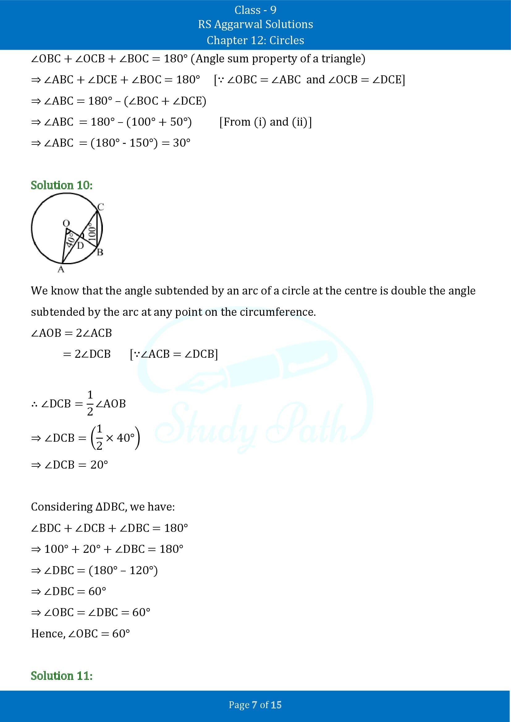 RS Aggarwal Solutions Class 9 Chapter 12 Circles Exercise 12B 00007