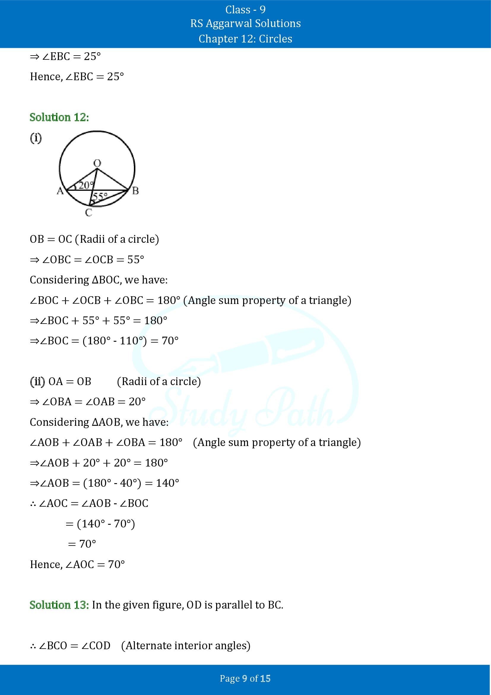 RS Aggarwal Solutions Class 9 Chapter 12 Circles Exercise 12B 00009