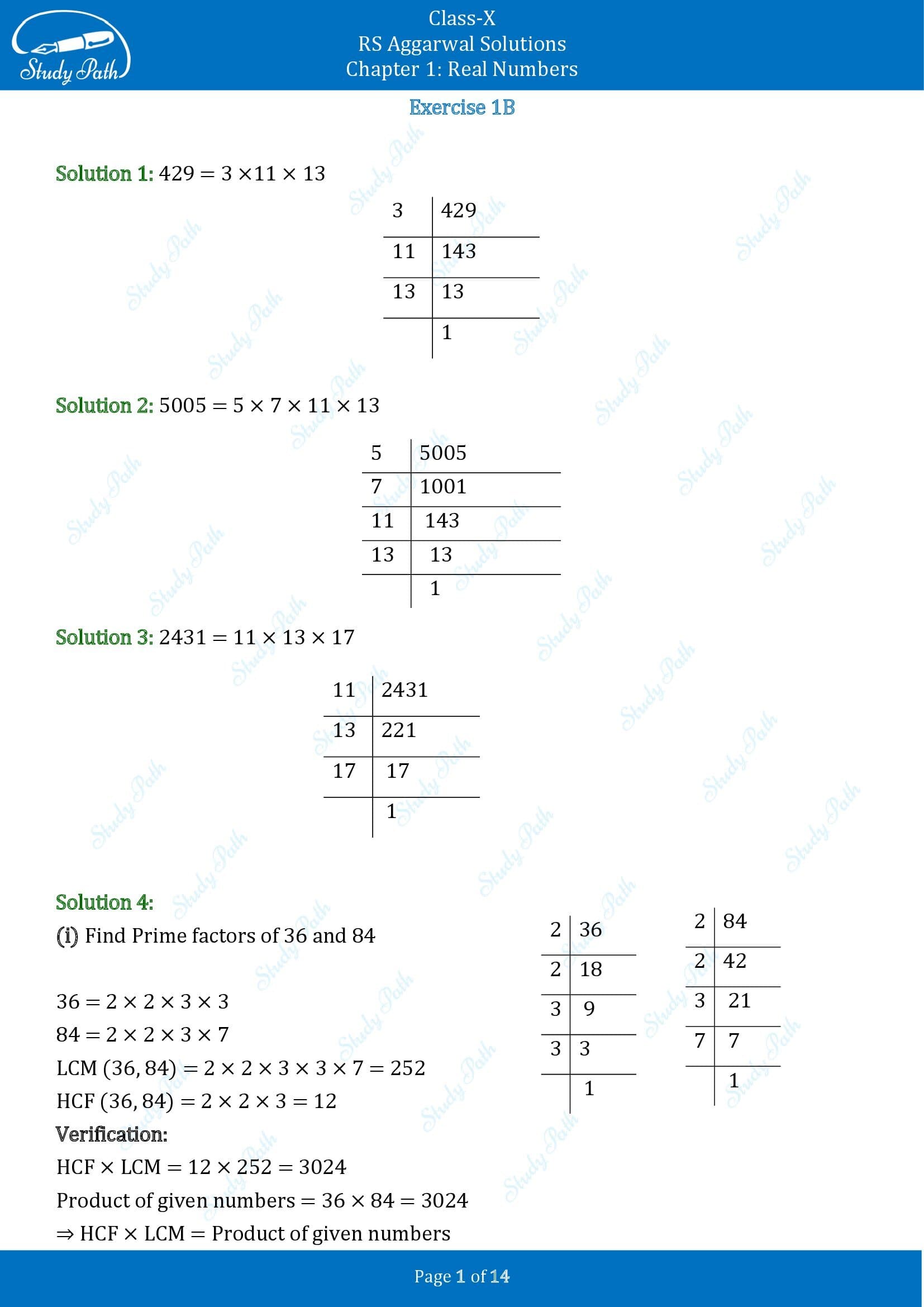 RS Aggarwal Solutions for Class 10 Chapter 1 Real Numbers Exercise 1B 00001