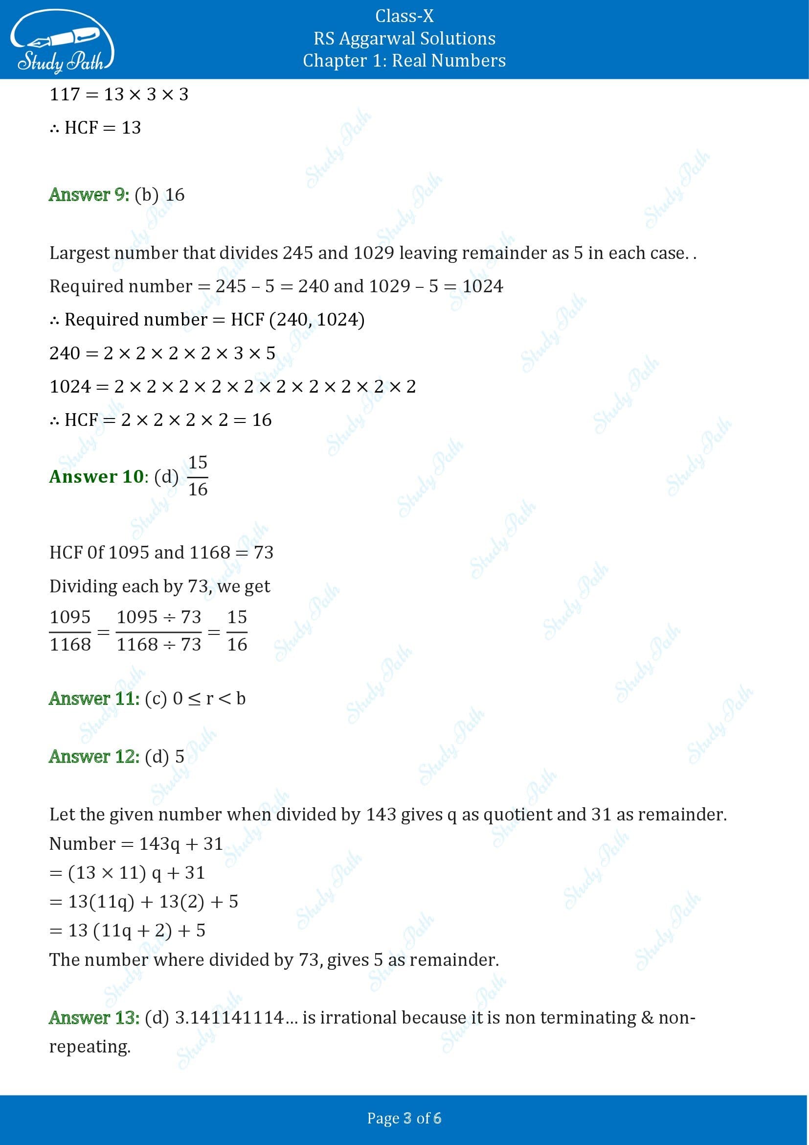 RS Aggarwal Solutions for Class 10 Chapter 1 Real Numbers Multiple Choice Questions 00003