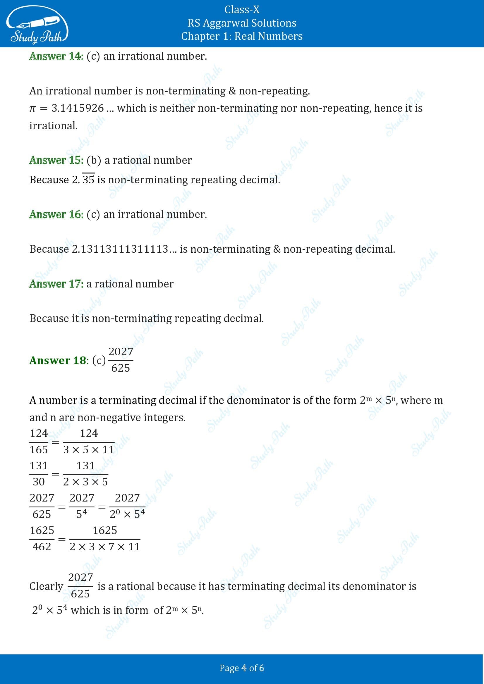 RS Aggarwal Solutions for Class 10 Chapter 1 Real Numbers Multiple Choice Questions 00004