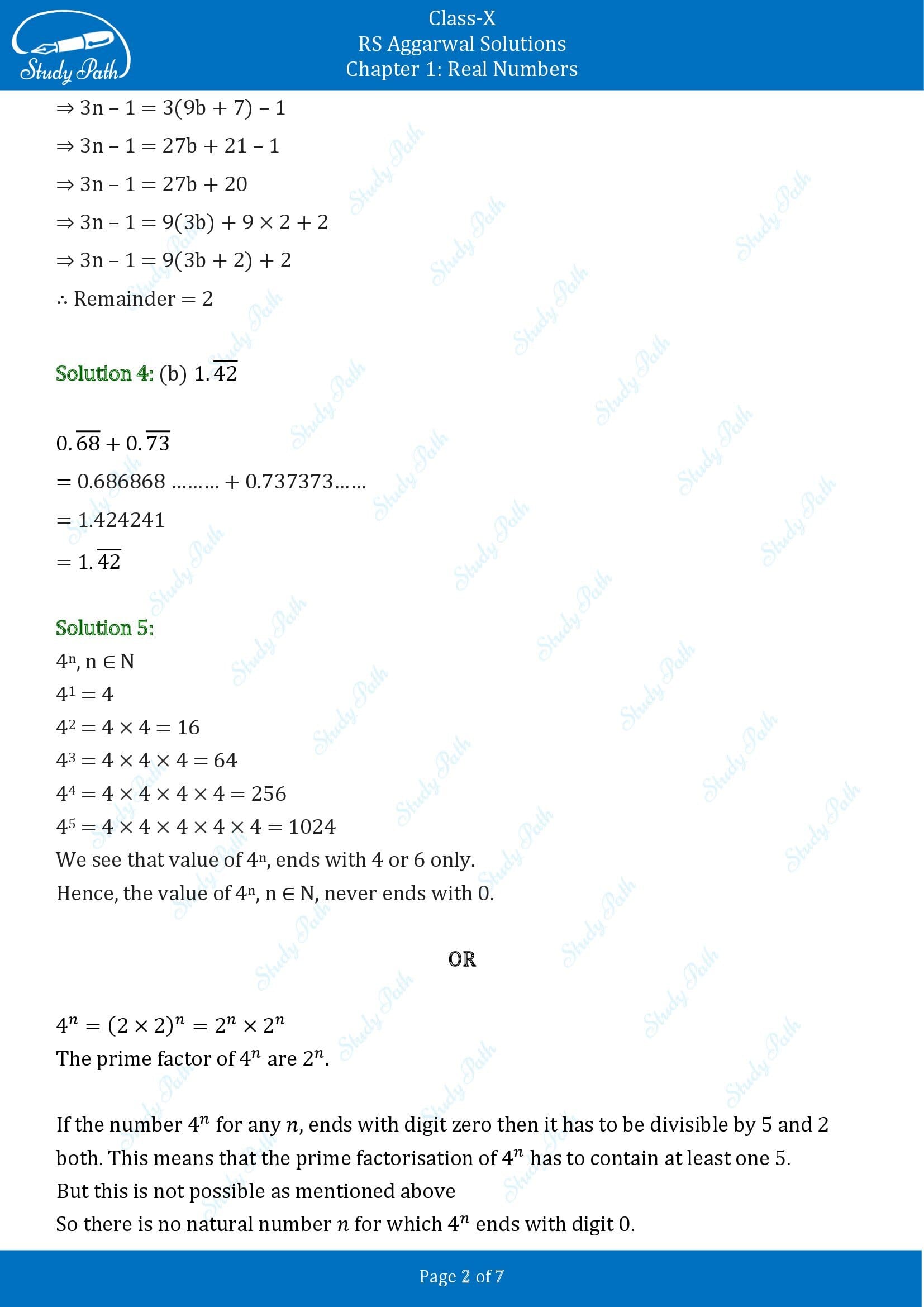 RS Aggarwal Solutions for Class 10 Chapter 1 Real Numbers Test Yourself 00002