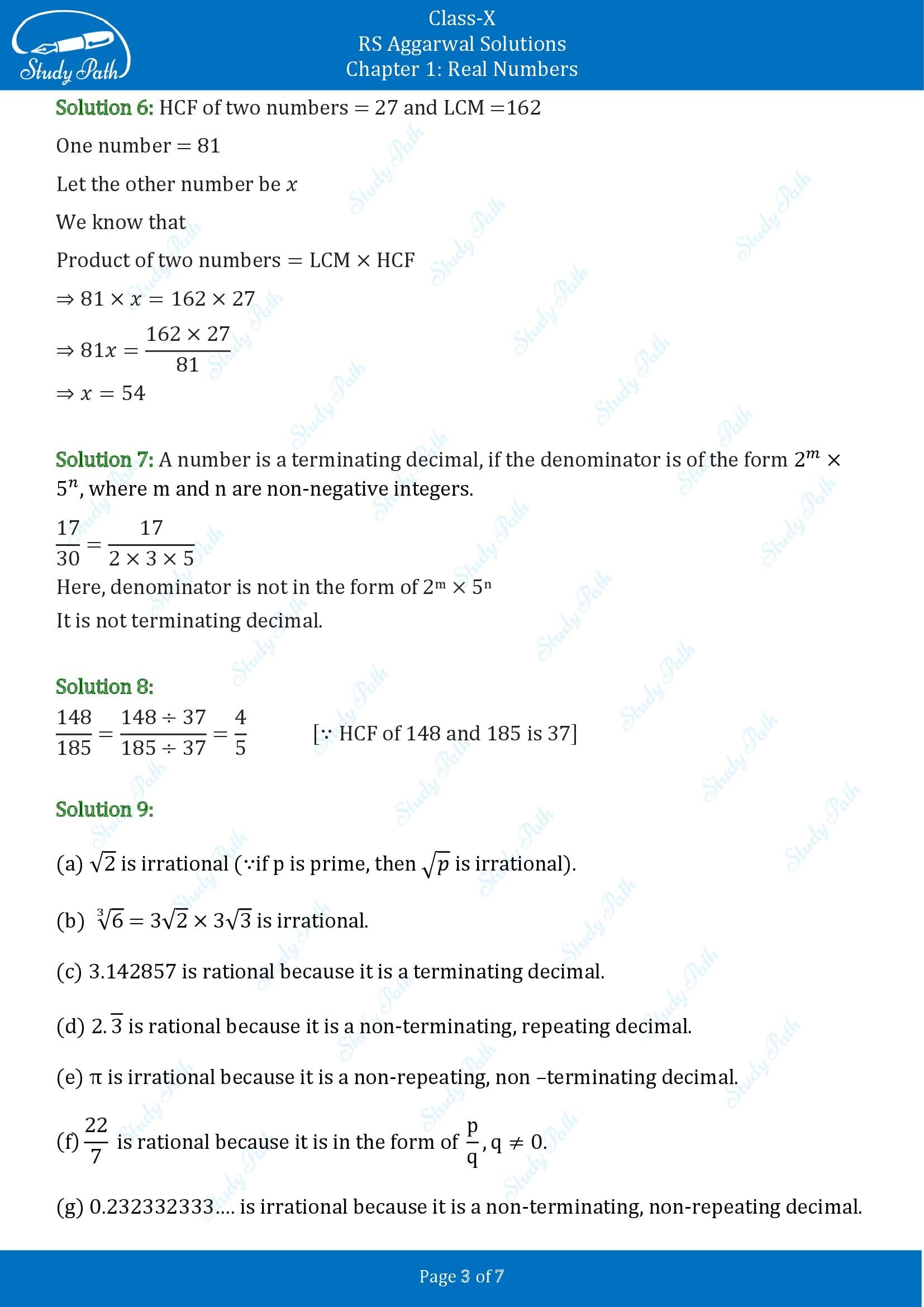 RS Aggarwal Solutions for Class 10 Chapter 1 Real Numbers Test Yourself 00003