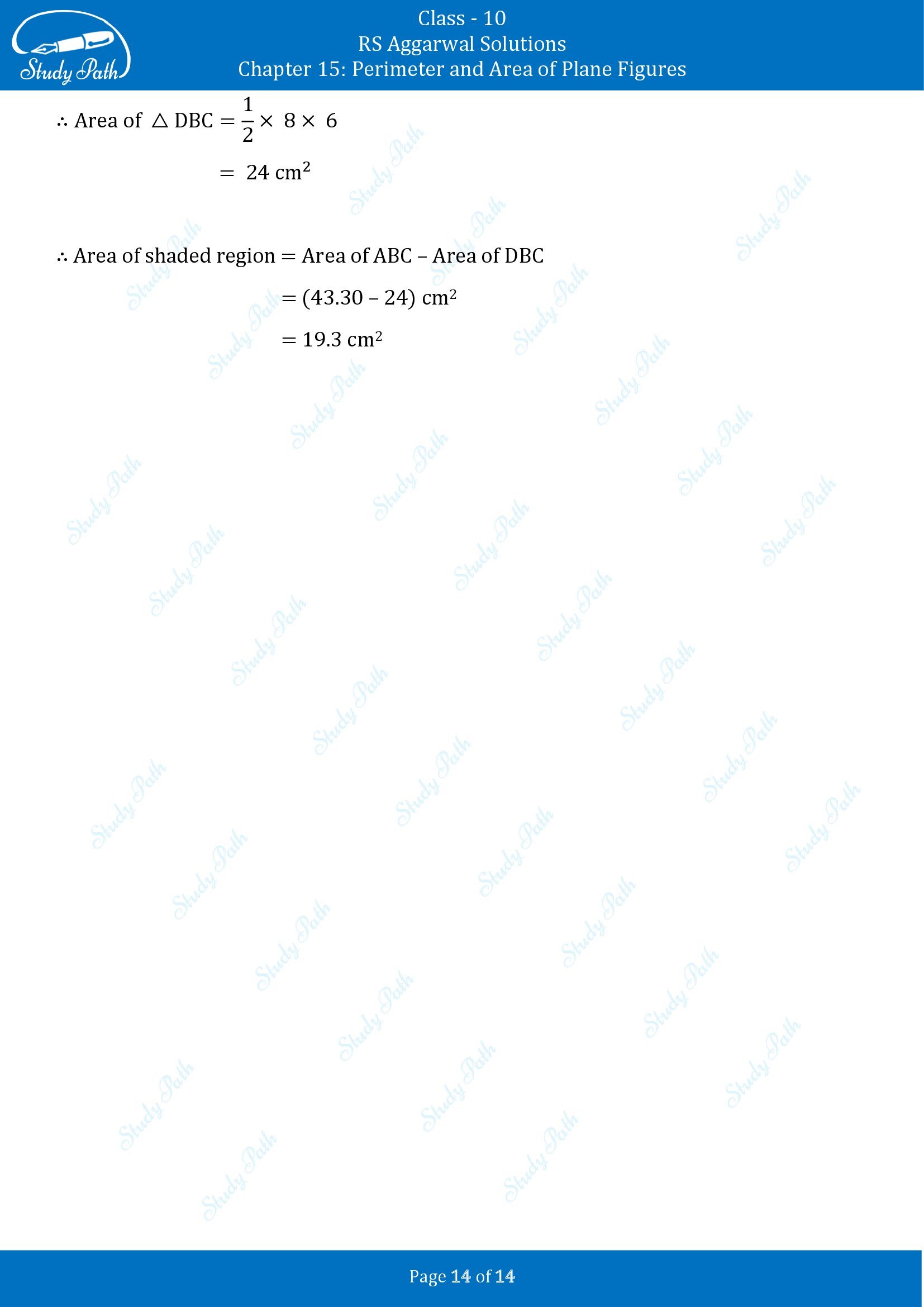 RS Aggarwal Solutions for Class 10 Chapter 15 Perimeter and Area of Plane Figures Exercise 15A 00014