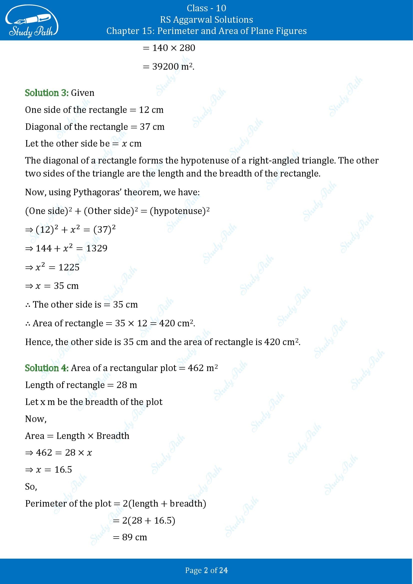 RS Aggarwal Solutions for Class 10 Chapter 15 Perimeter and Area of Plane Figures Exercise 15B 00002