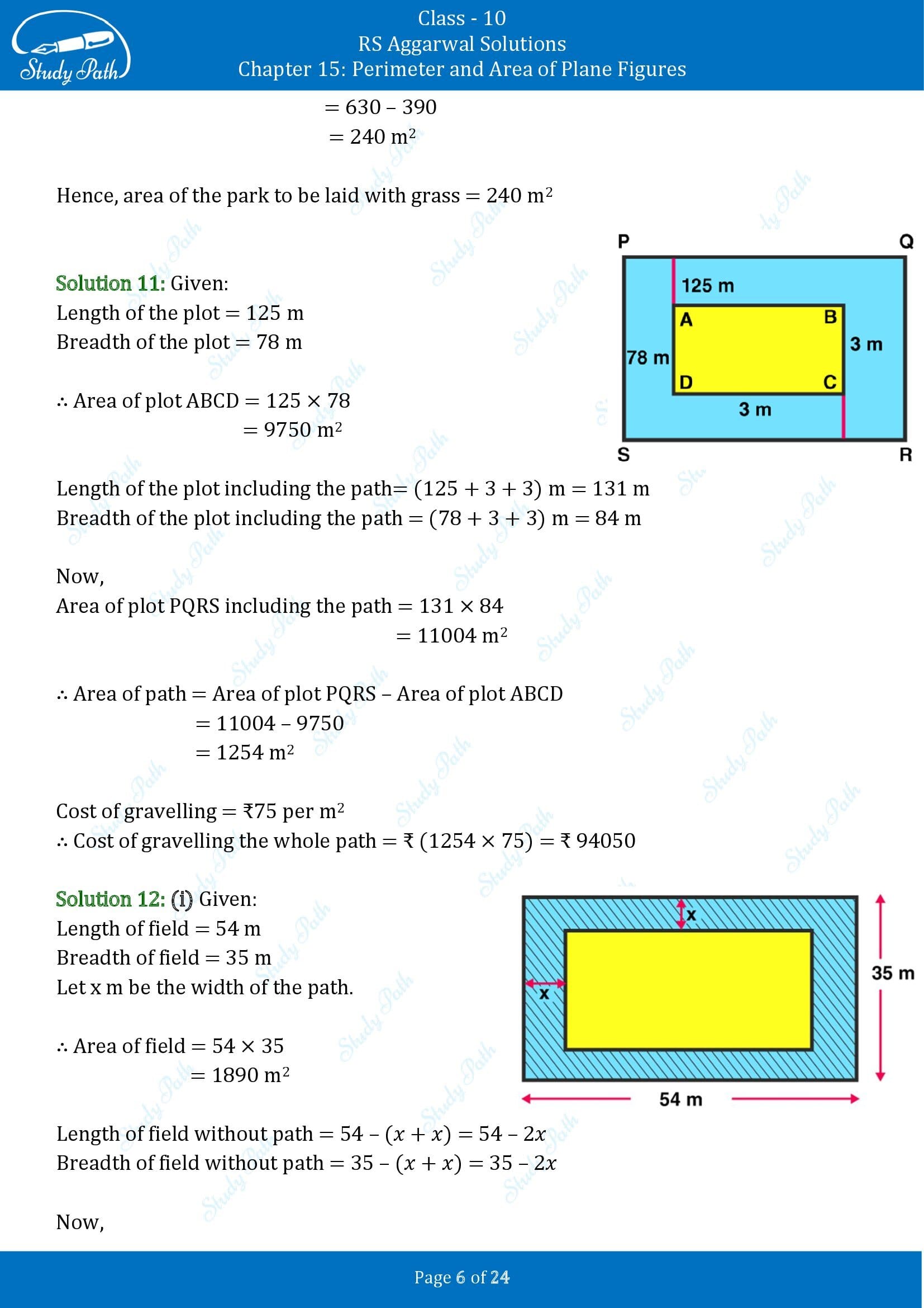 RS Aggarwal Solutions for Class 10 Chapter 15 Perimeter and Area of Plane Figures Exercise 15B 00006