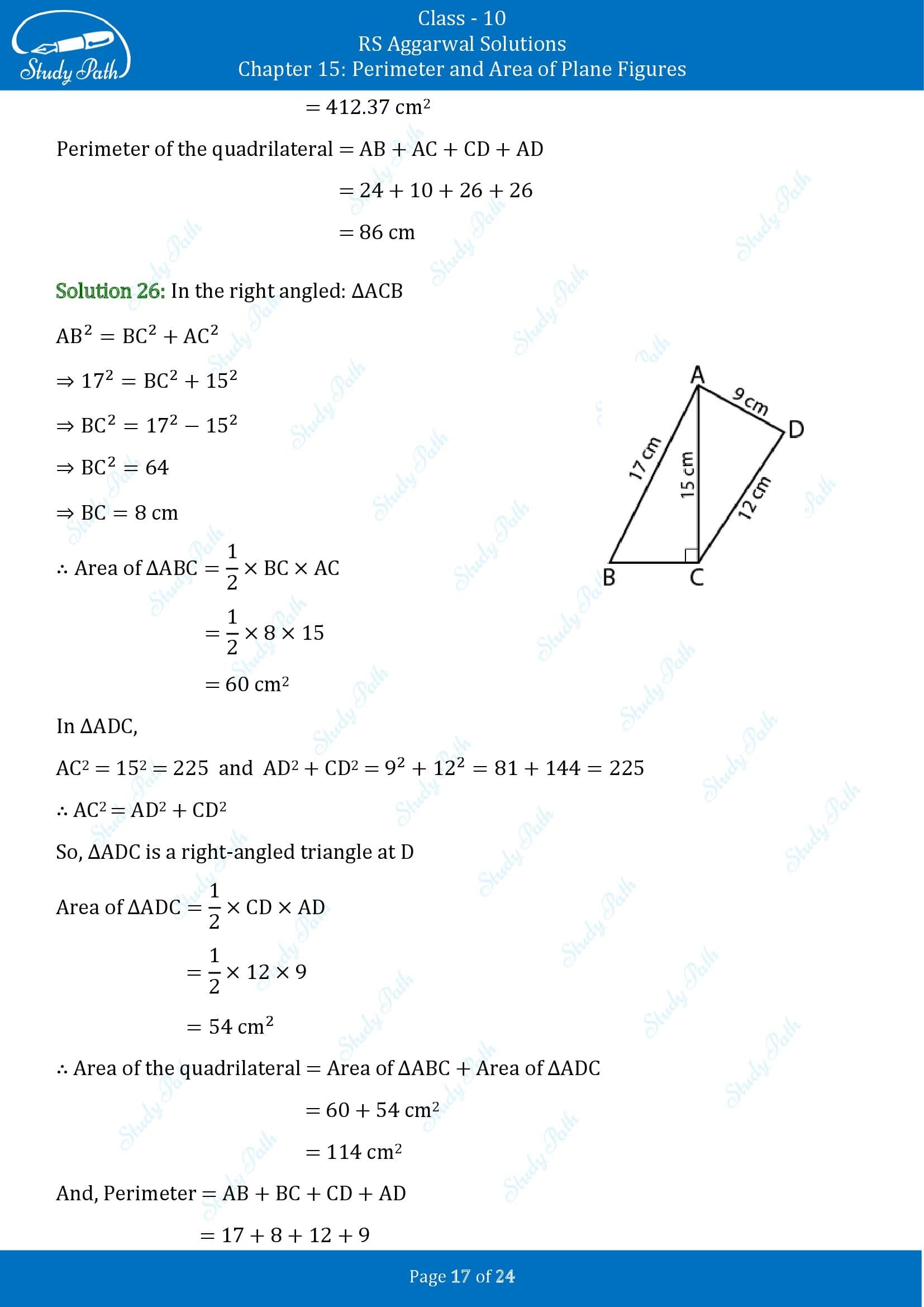 RS Aggarwal Solutions for Class 10 Chapter 15 Perimeter and Area of Plane Figures Exercise 15B 00017