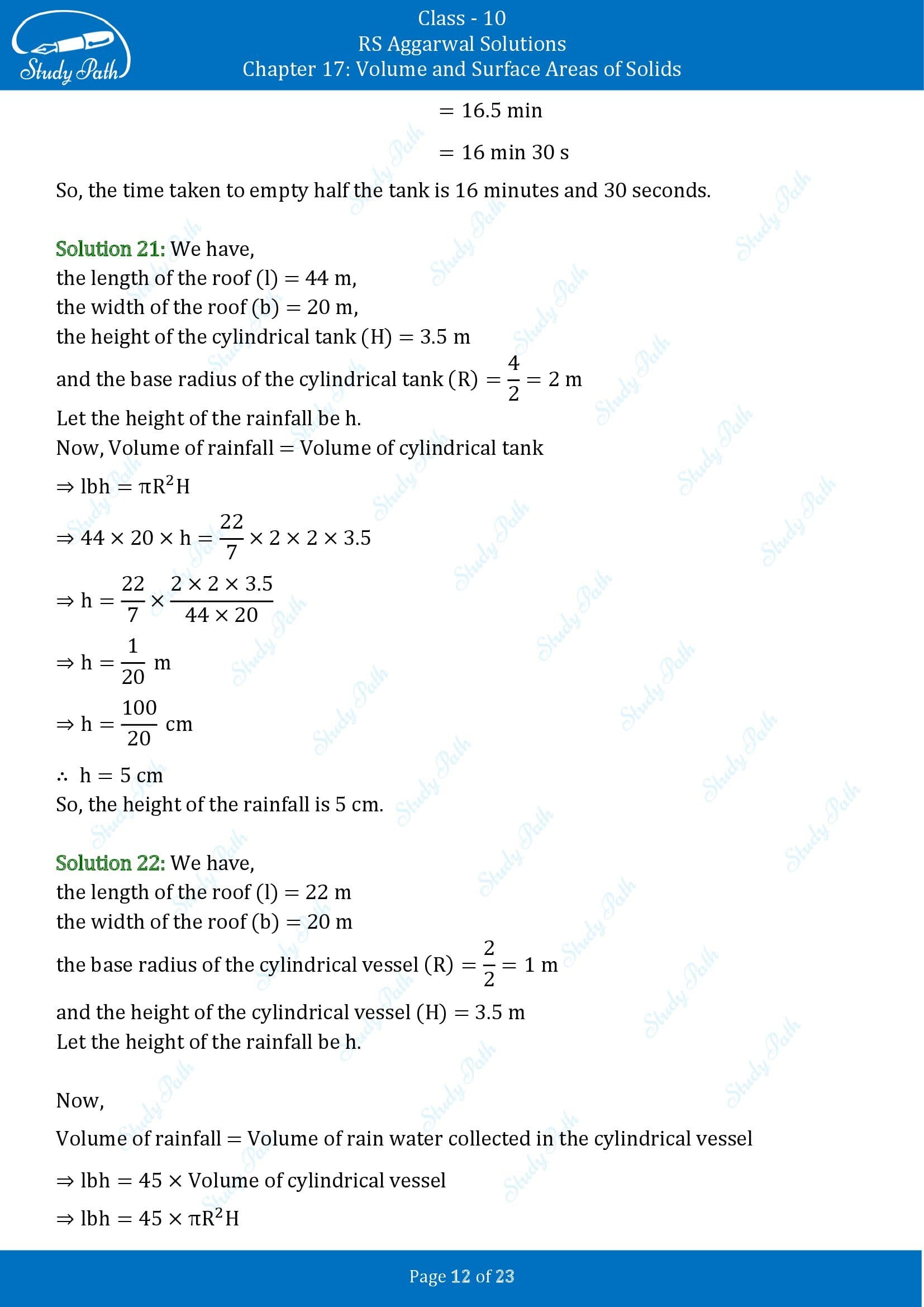 RS Aggarwal Solutions for Class 10 Chapter 17 Volume and Surface Areas of Solids Exercise 17B 00012