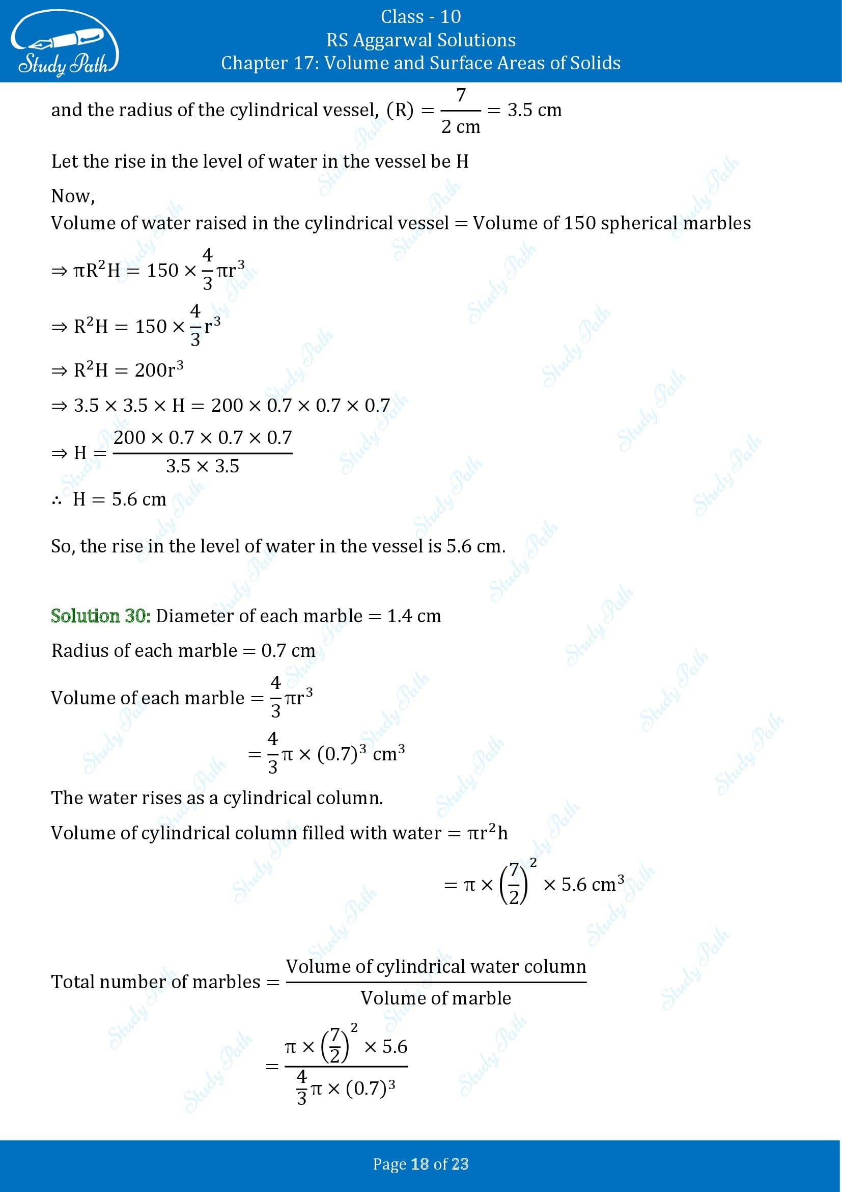 RS Aggarwal Solutions for Class 10 Chapter 17 Volume and Surface Areas of Solids Exercise 17B 00018