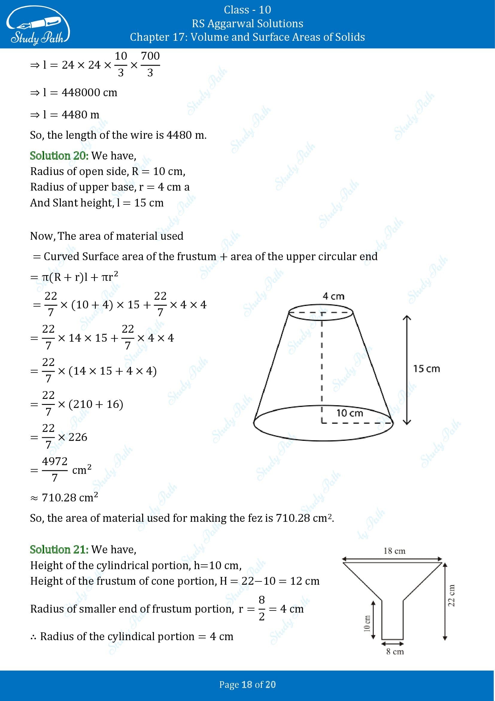 RS Aggarwal Solutions for Class 10 Chapter 17 Volume and Surface Areas of Solids Exercise 17C 00018