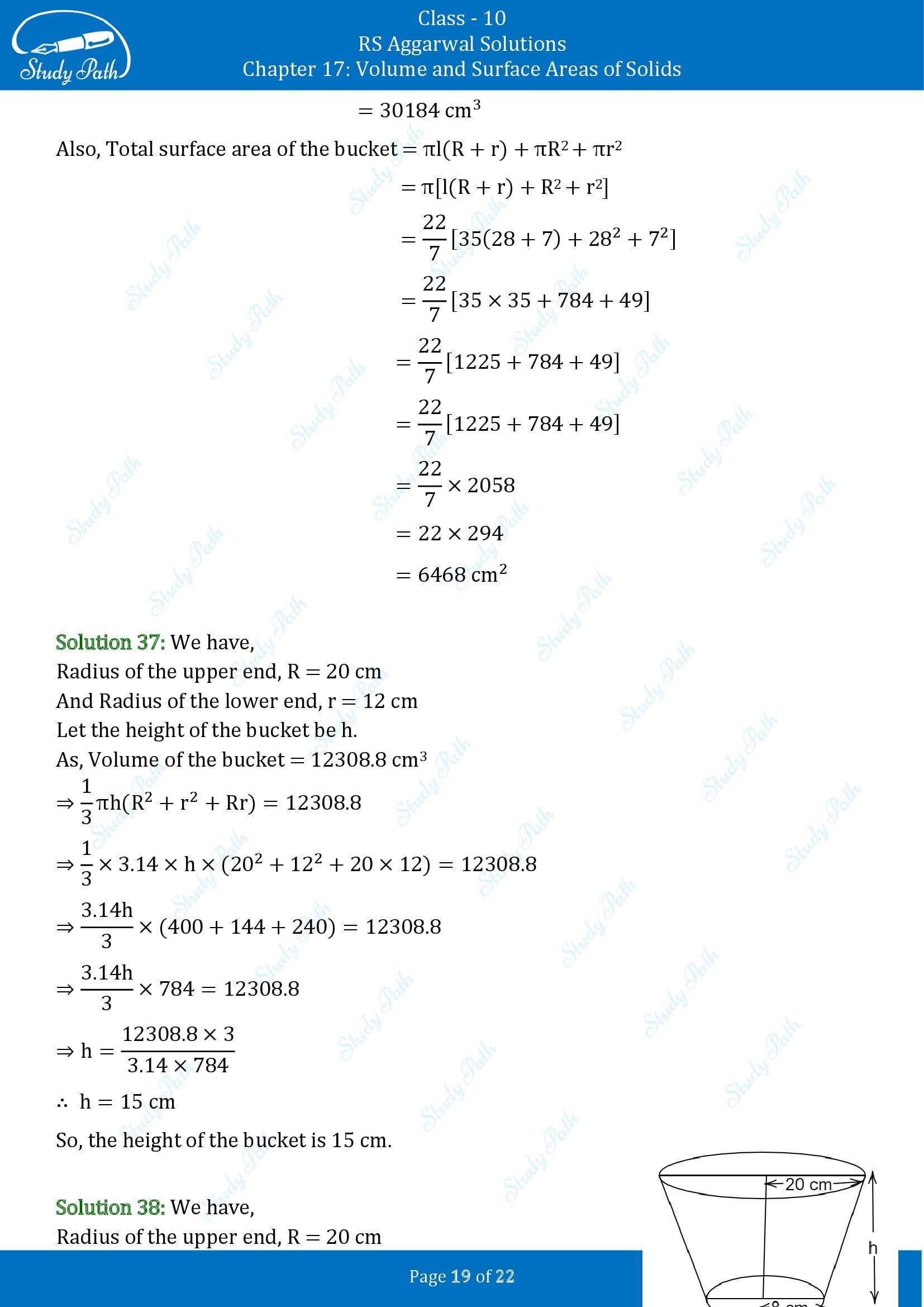 RS Aggarwal Solutions for Class 10 Chapter 17 Volume and Surface Areas of Solids Exercise 17D 00019