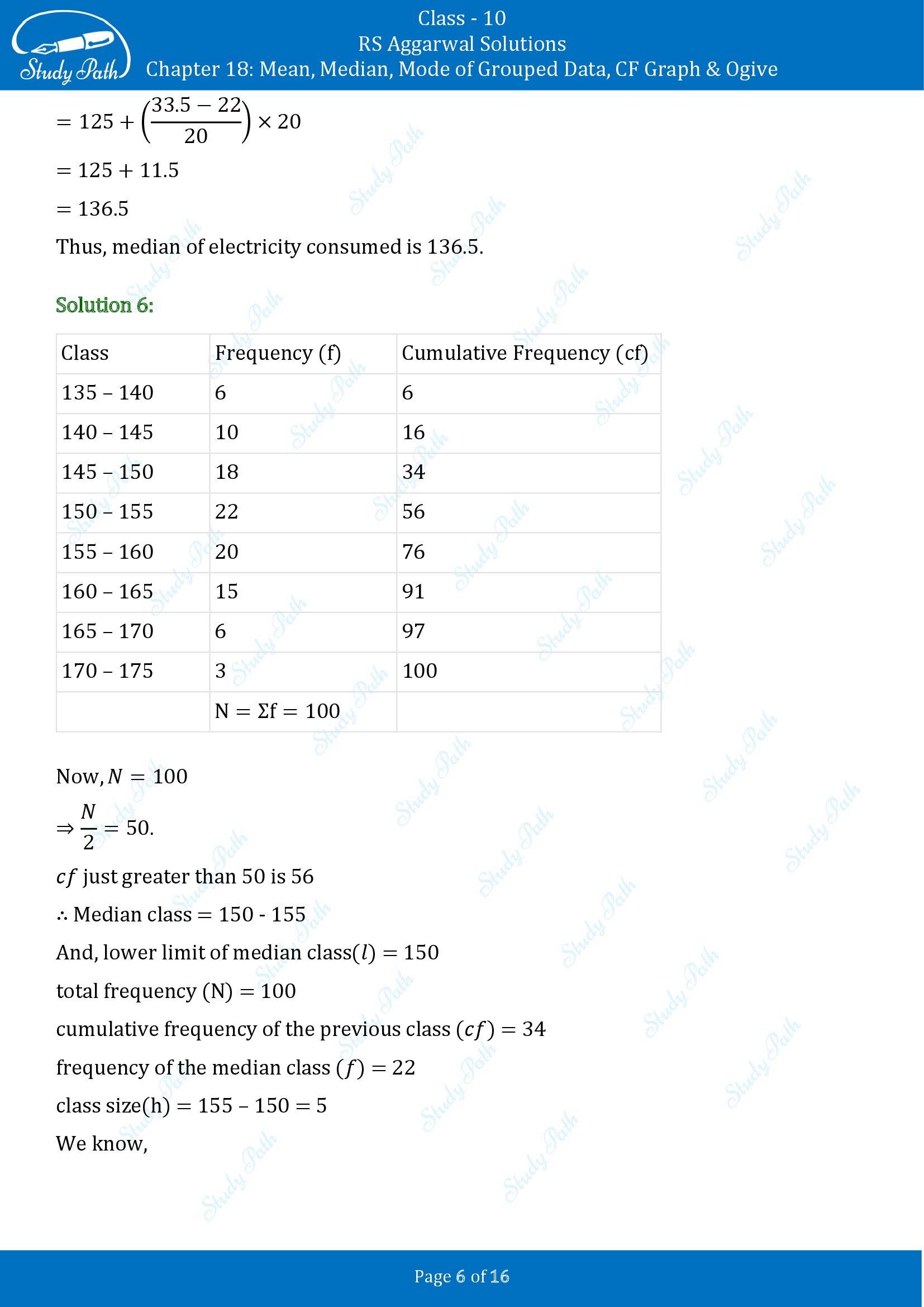 RS Aggarwal Solutions for Class 10 Chapter 18 Mean Median Mode CF and Ogive Exercise 18B 00006