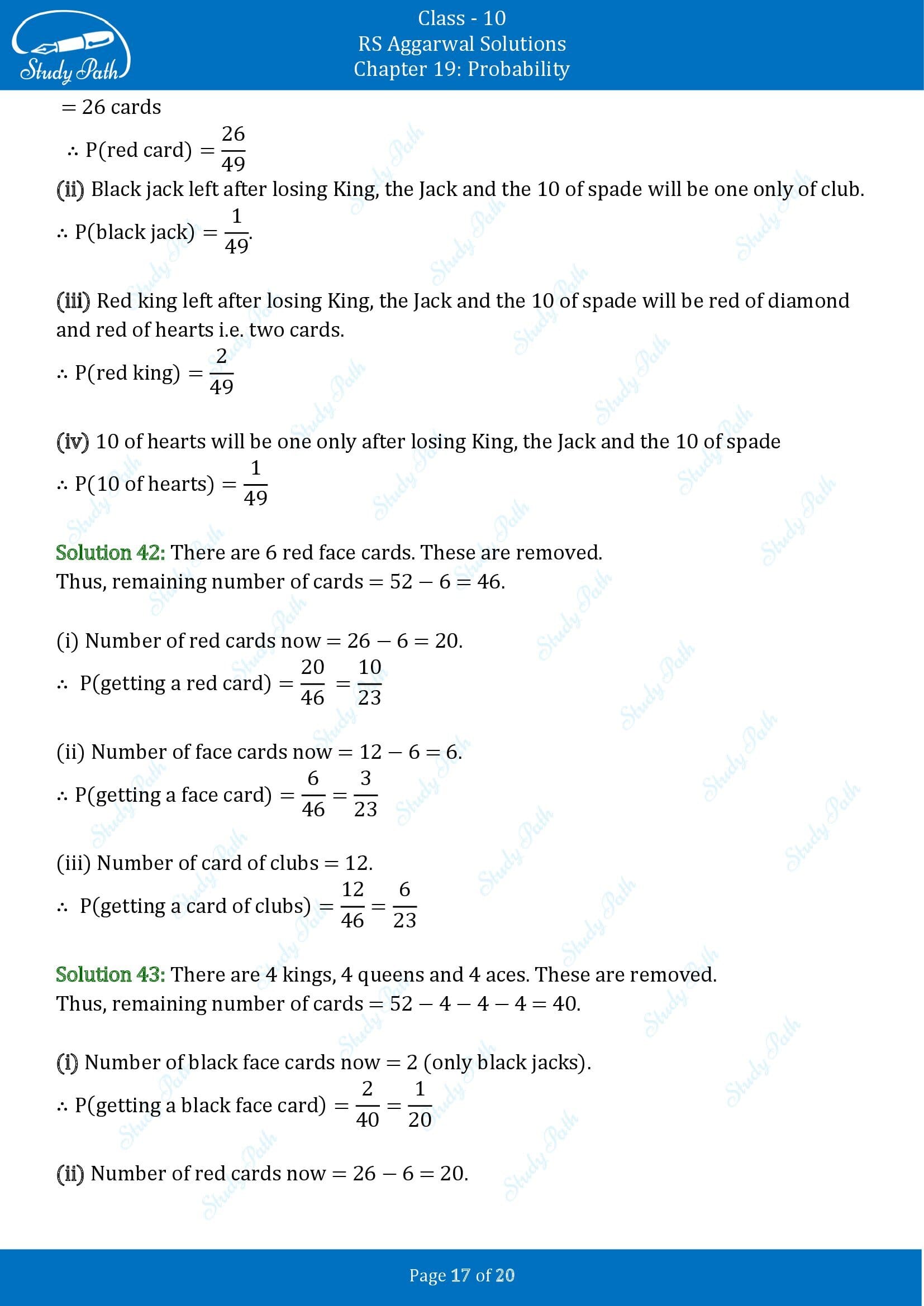 RS Aggarwal Solutions for Class 10 Chapter 19 Probability Exercise 19 00017